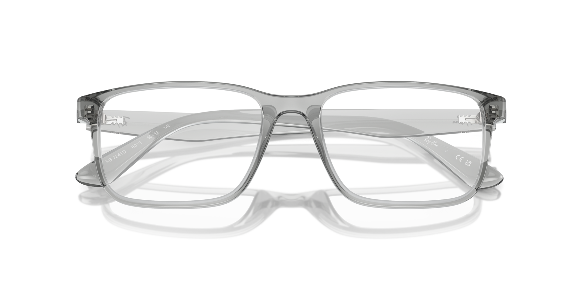 RB7241D Transparent Grey PlasticEyeglass Frames for Glasses Direct, Closed View