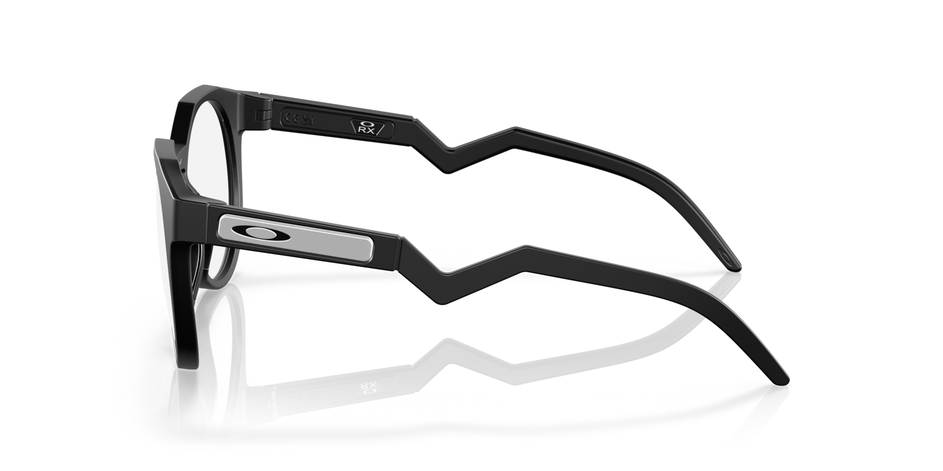 Hstn Matte Black PlasticEyeglass Frames for Glasses Direct, Side View