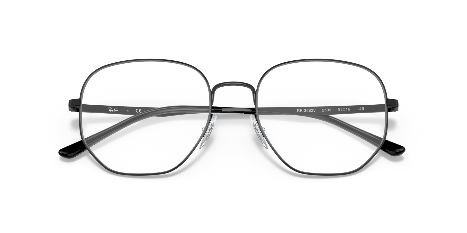 RB3682V Black MetalEyeglass Frames for Glasses Direct, Closed View