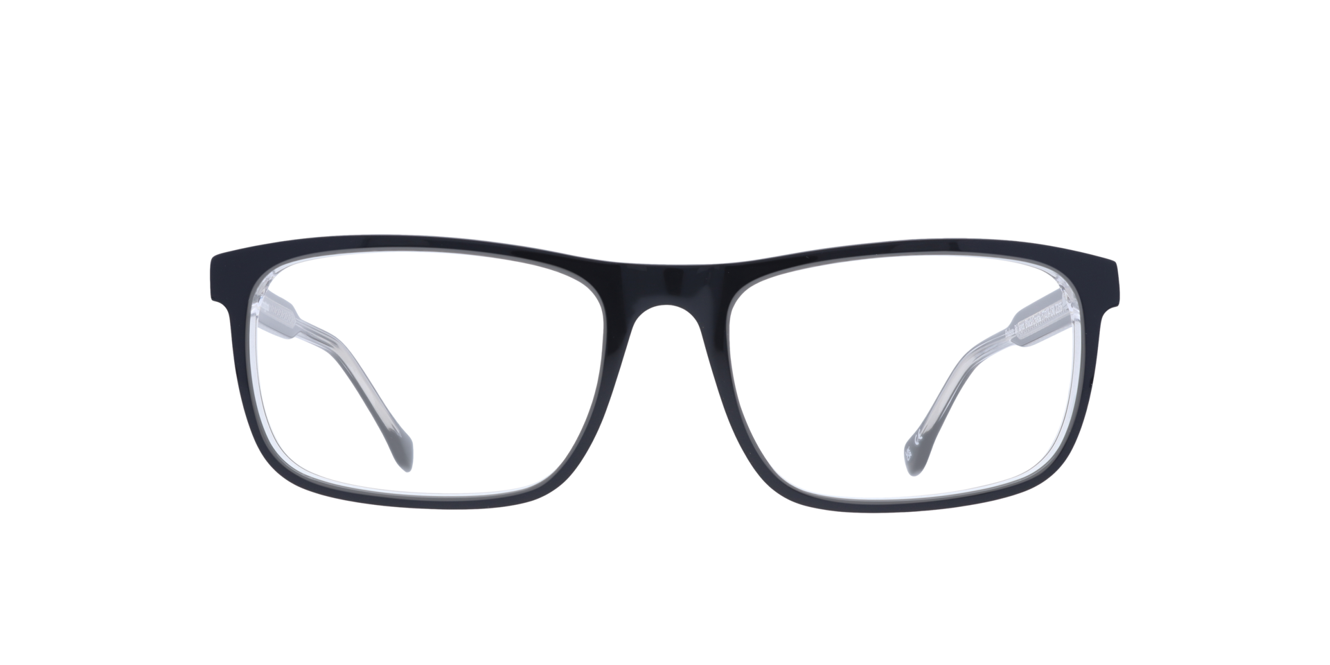 Hudson Bi Layer Black & Crystal AcetateEyeglass Frames for Glasses Direct, Front View