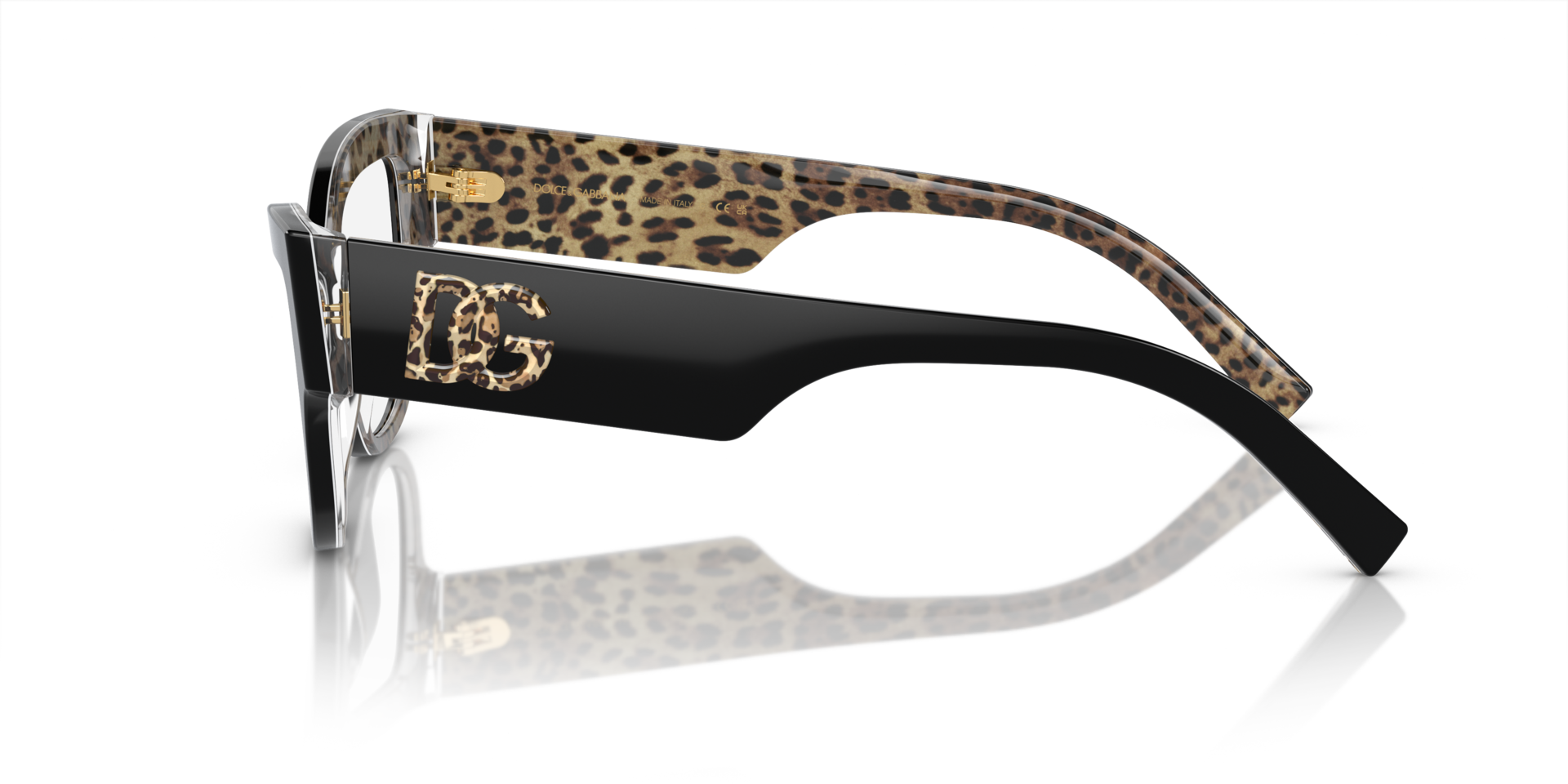 DG3378 Black On Leo Brown AcetateEyeglass Frames for Glasses Direct, Side View