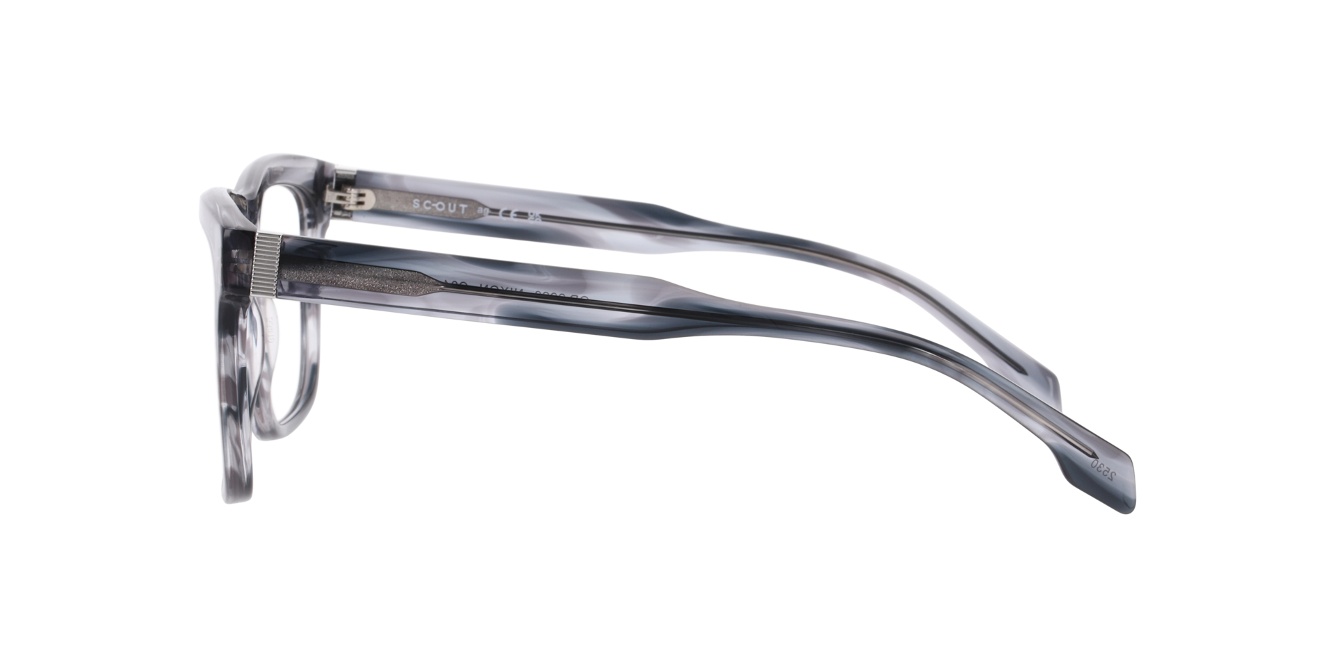Nixon Horn Crystal Grey AcetateEyeglass Frames for Glasses Direct, Side View