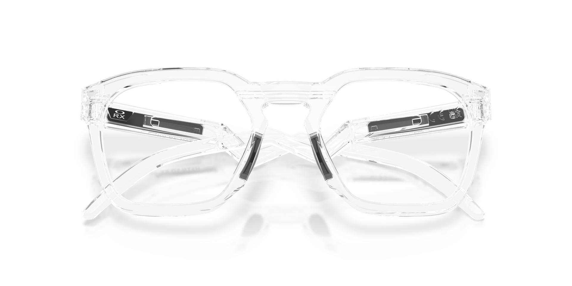 HSTN SQ Polished Clear PlasticEyeglass Frames for Glasses Direct, Closed View