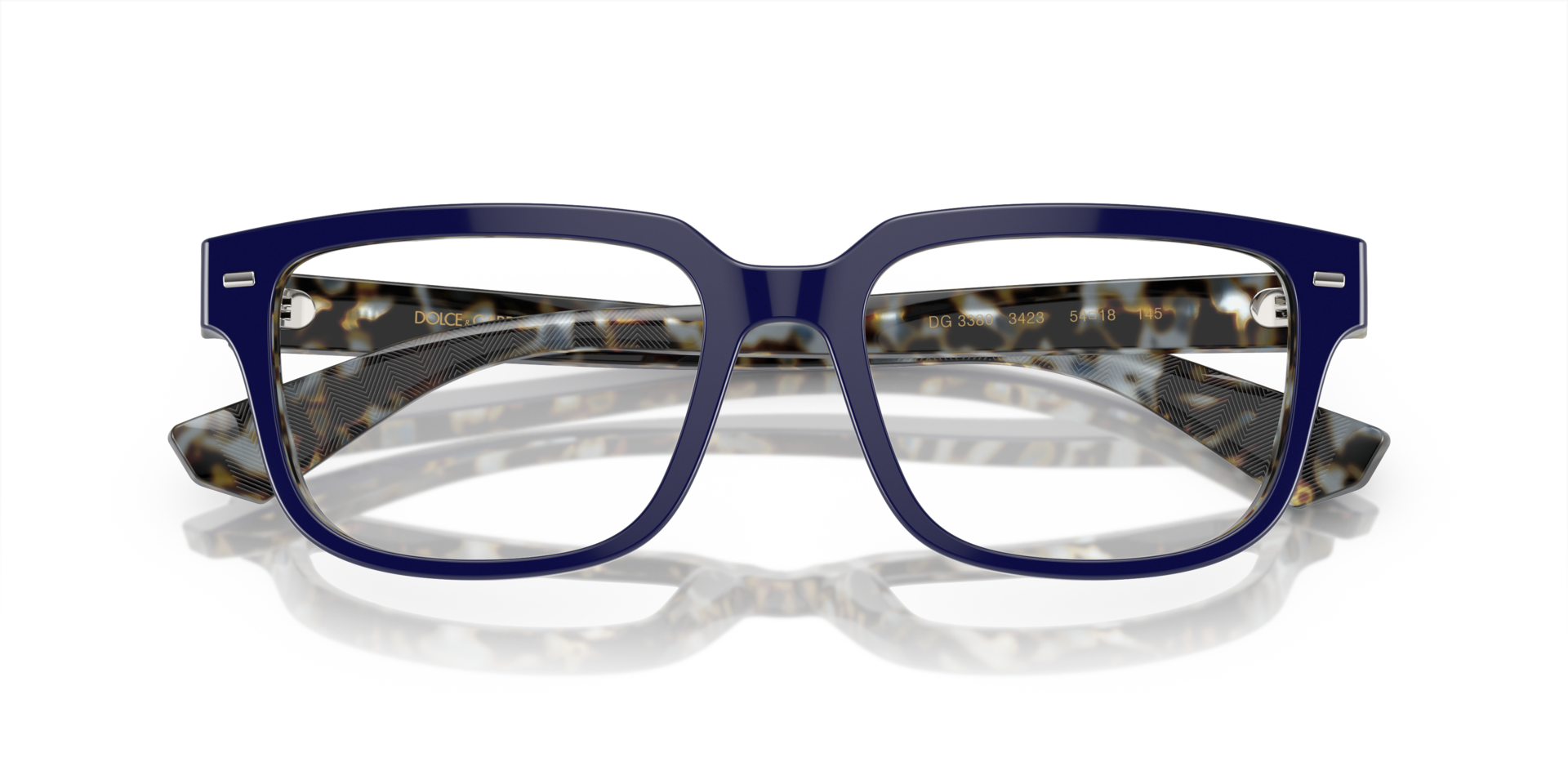 DG3380 Blue On Blue Havana AcetateEyeglass Frames for Glasses Direct, Closed View