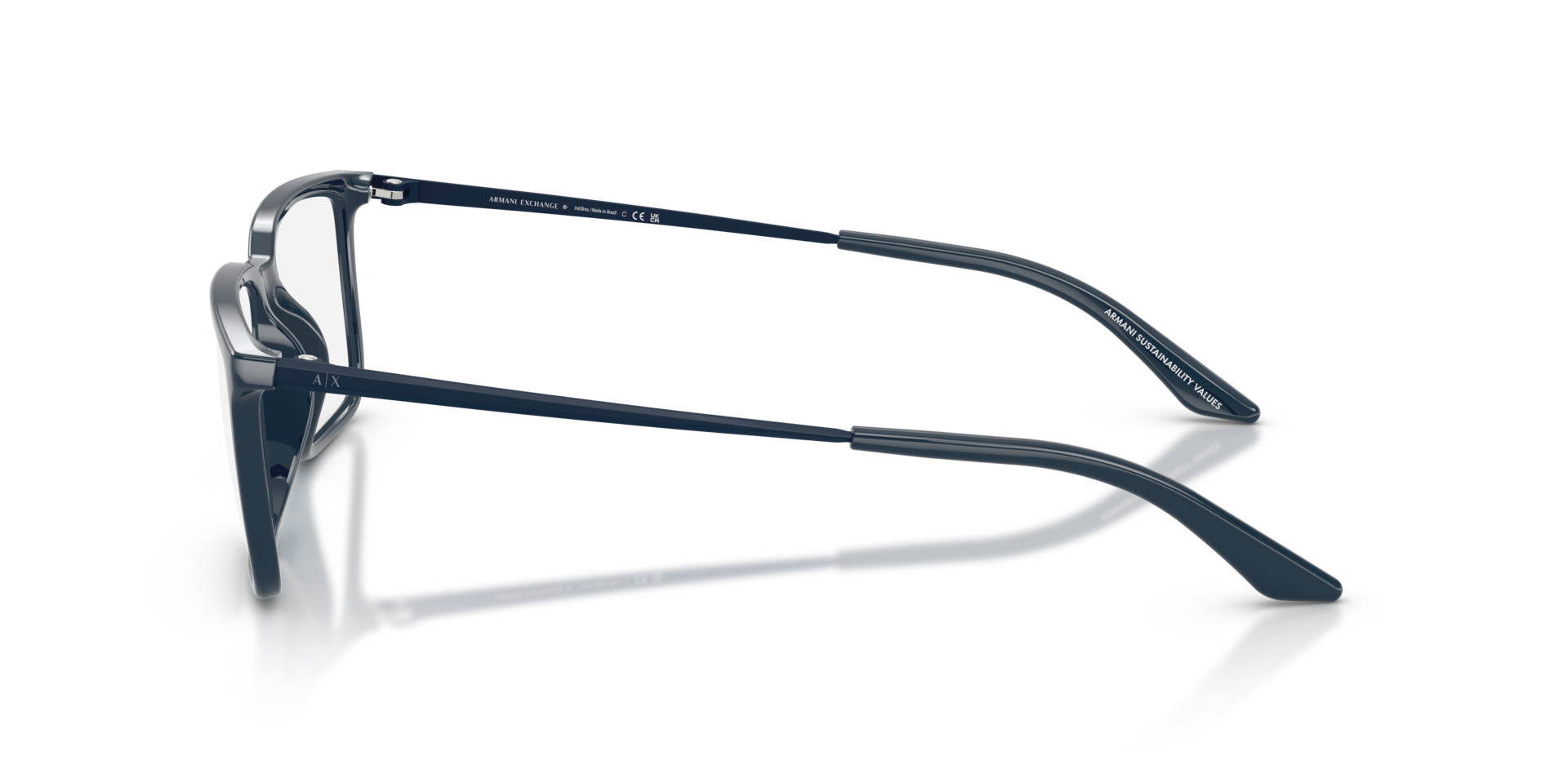 AX3141U Shiny Blue PlasticEyeglass Frames for Glasses Direct, Side View