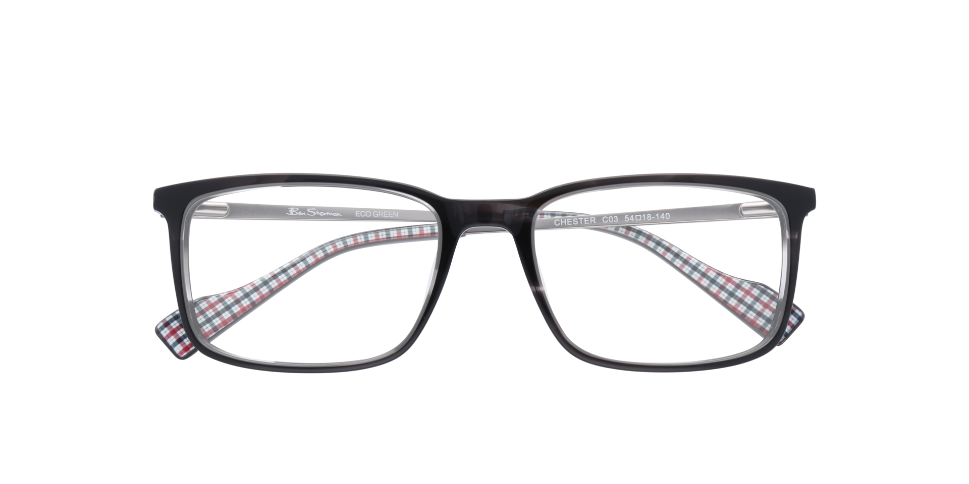 Chester BN Grey MetalEyeglass Frames for Glasses Direct, Closed View
