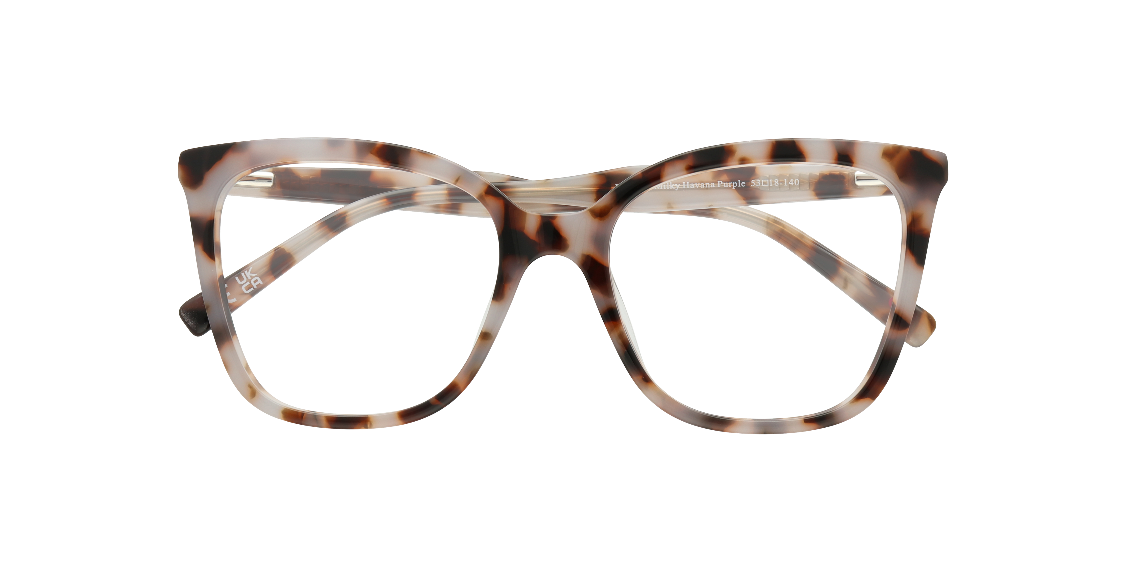 Jasmine Milky Havana Purple AcetateEyeglass Frames for Glasses Direct, Closed View