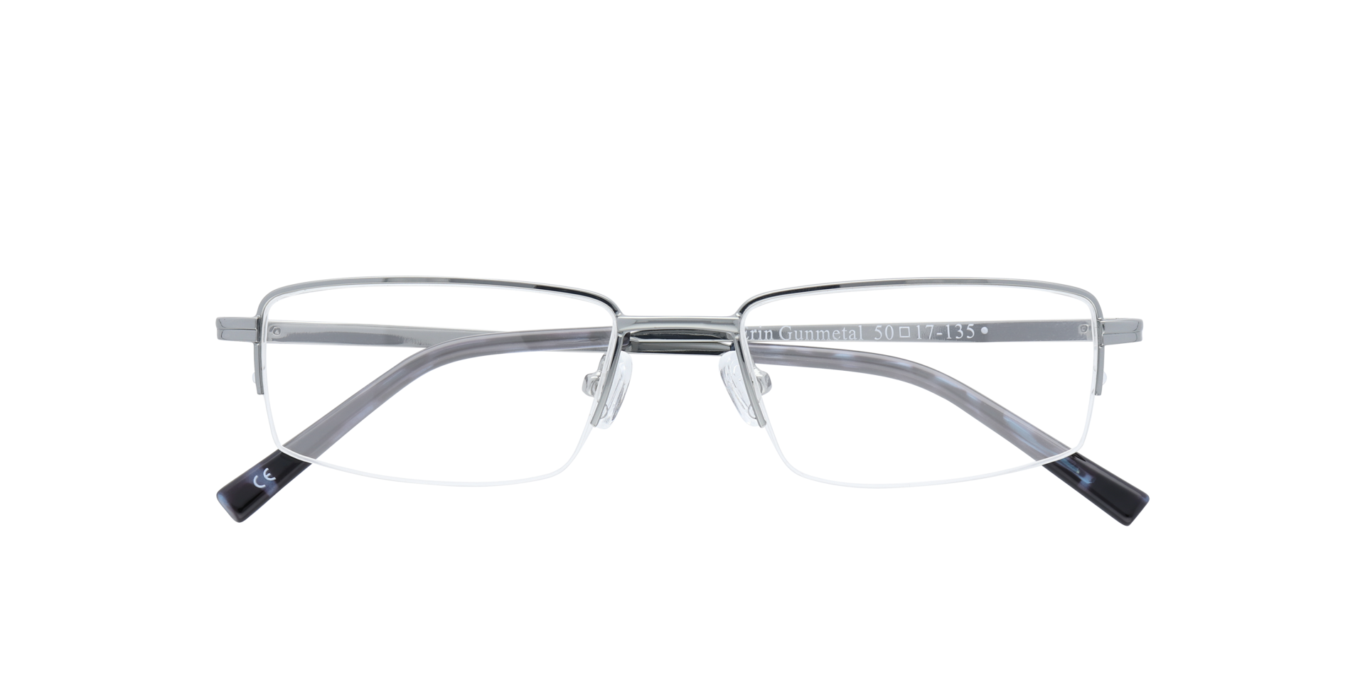 Erin Gunmetal MetalEyeglass Frames for Glasses Direct, Closed View