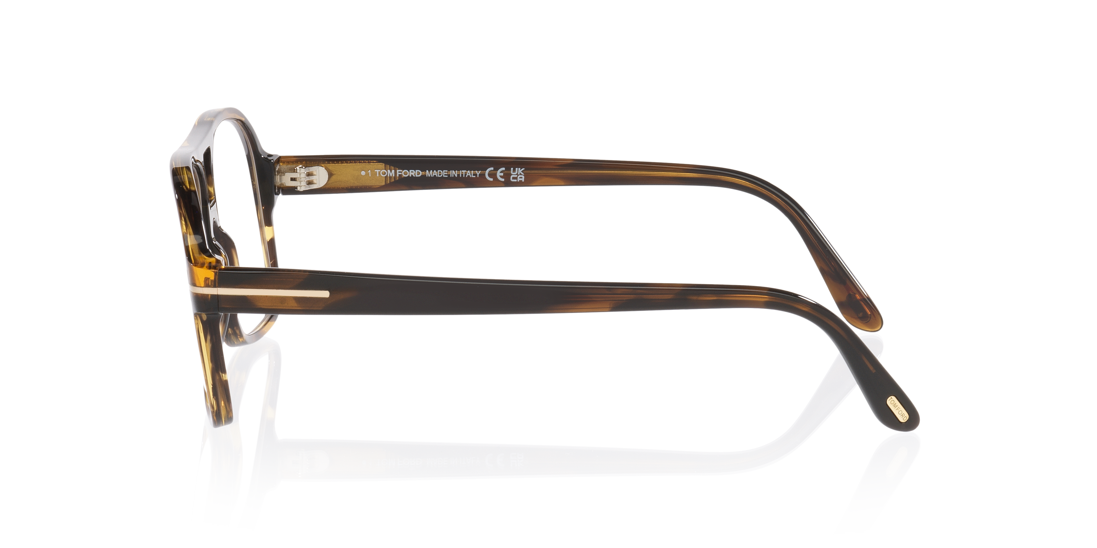 FT6058-B Tortoise Clear AcetateEyeglass Frames for Glasses Direct, Side View