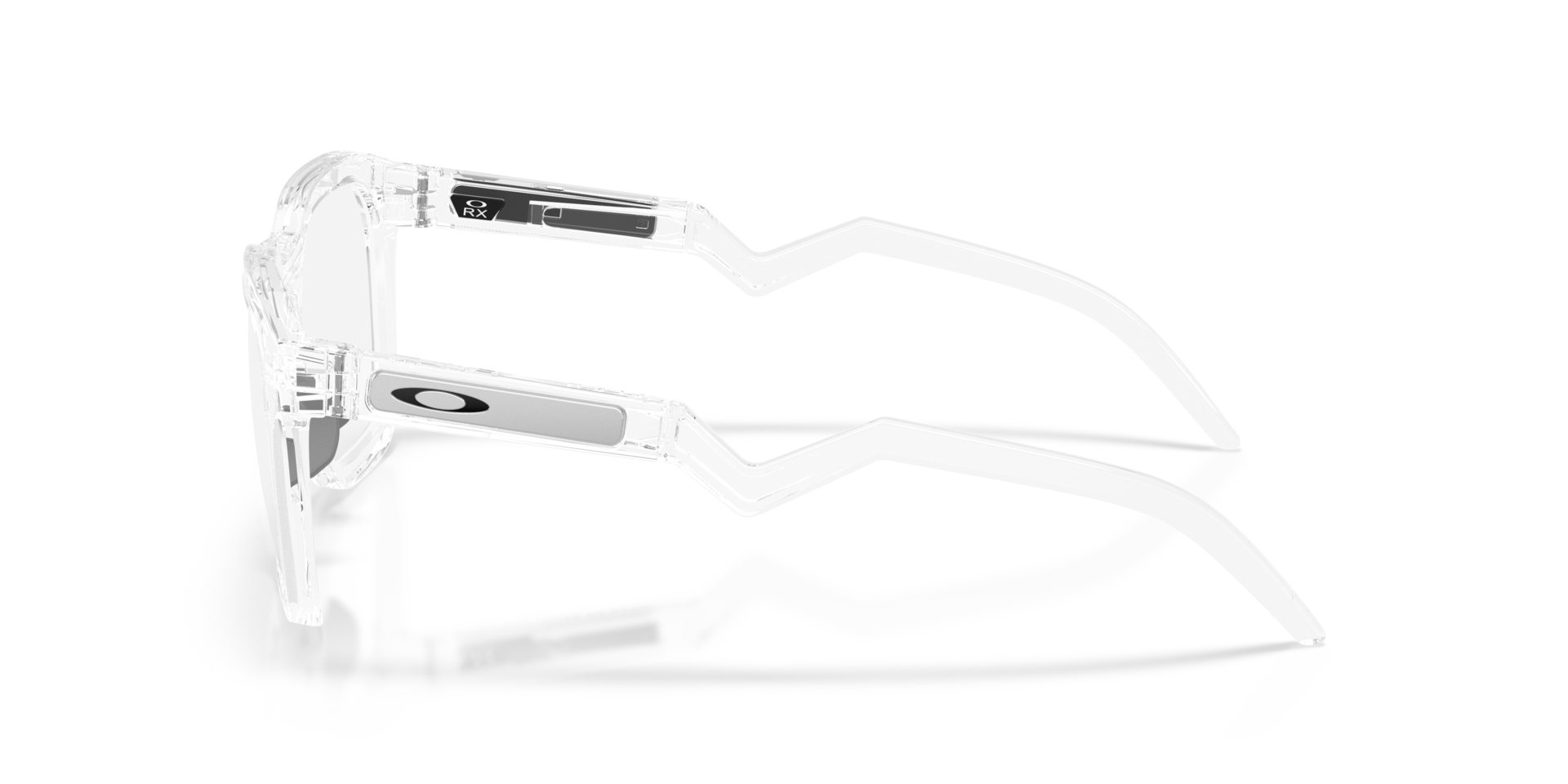 HSTN SQ Polished Clear PlasticEyeglass Frames for Glasses Direct, Side View