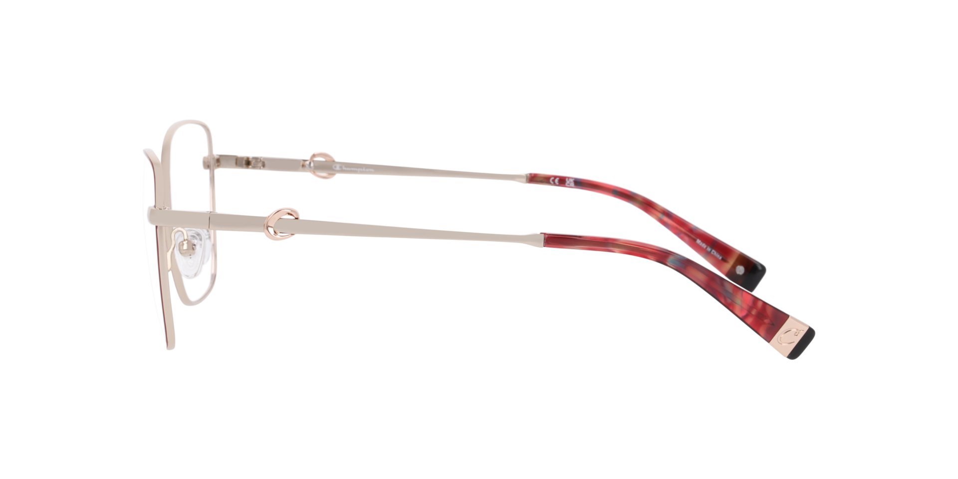 Cubea Burgundy MetalEyeglass Frames for Glasses Direct, Side View