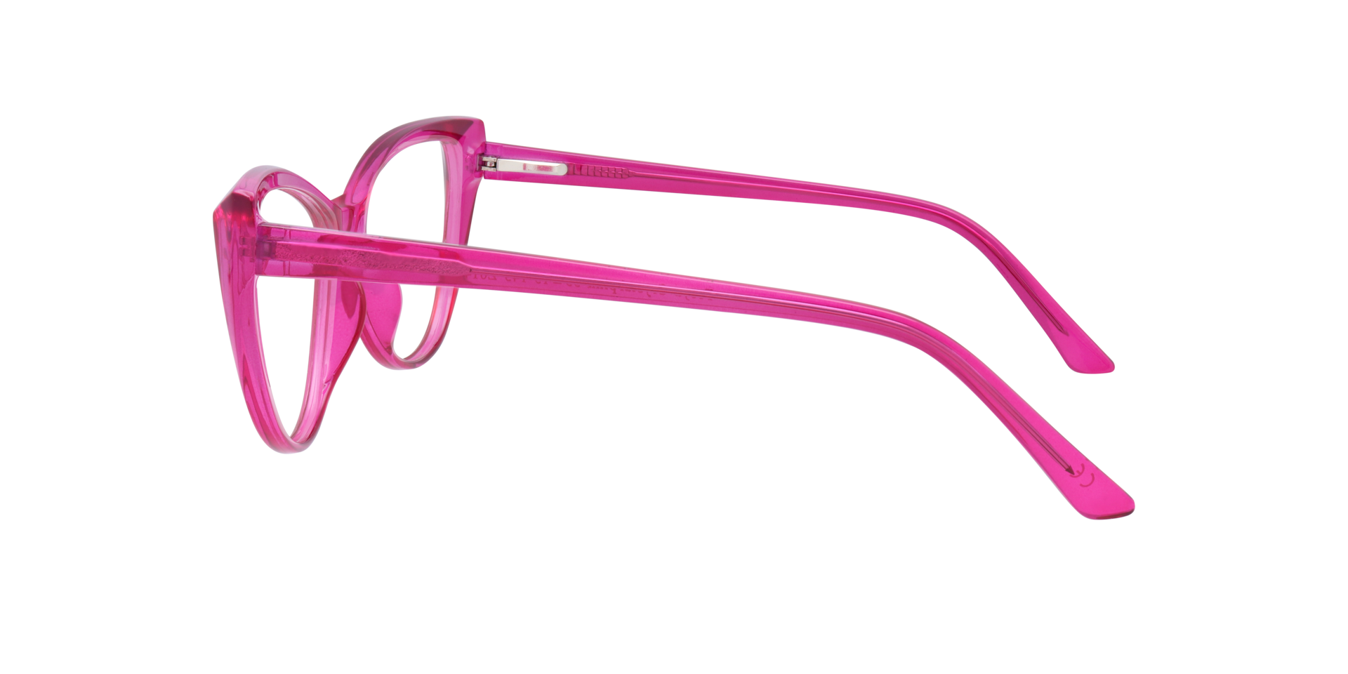 Freya Crystal & Pink PlasticEyeglass Frames for Glasses Direct, Side View