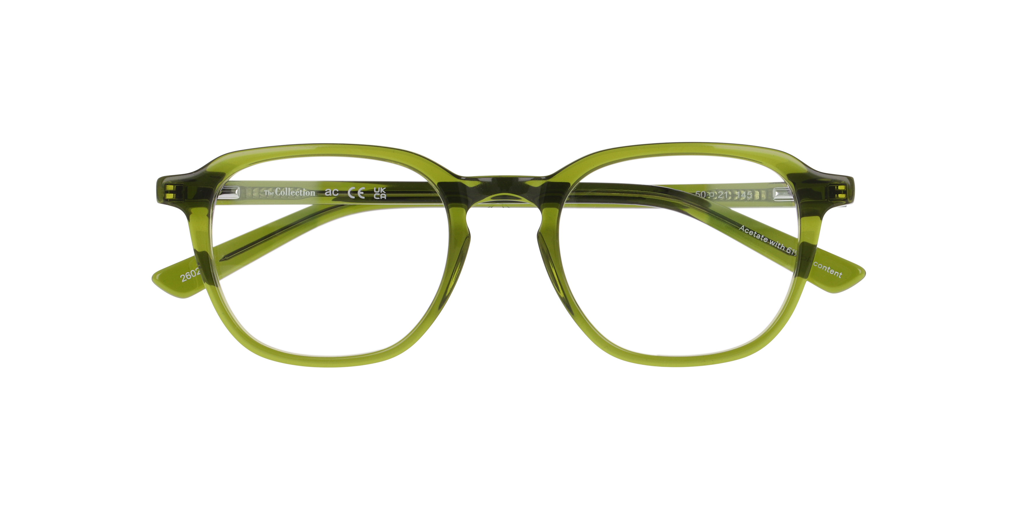 Nile Transparent Green AcetateEyeglass Frames for Glasses Direct, Closed View