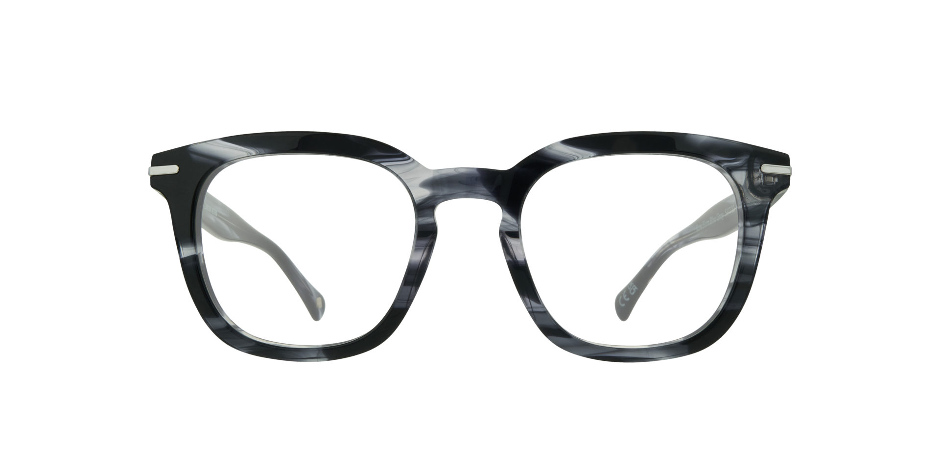 Kew Horn Blue Grey AcetateEyeglass Frames for Glasses Direct, Front View