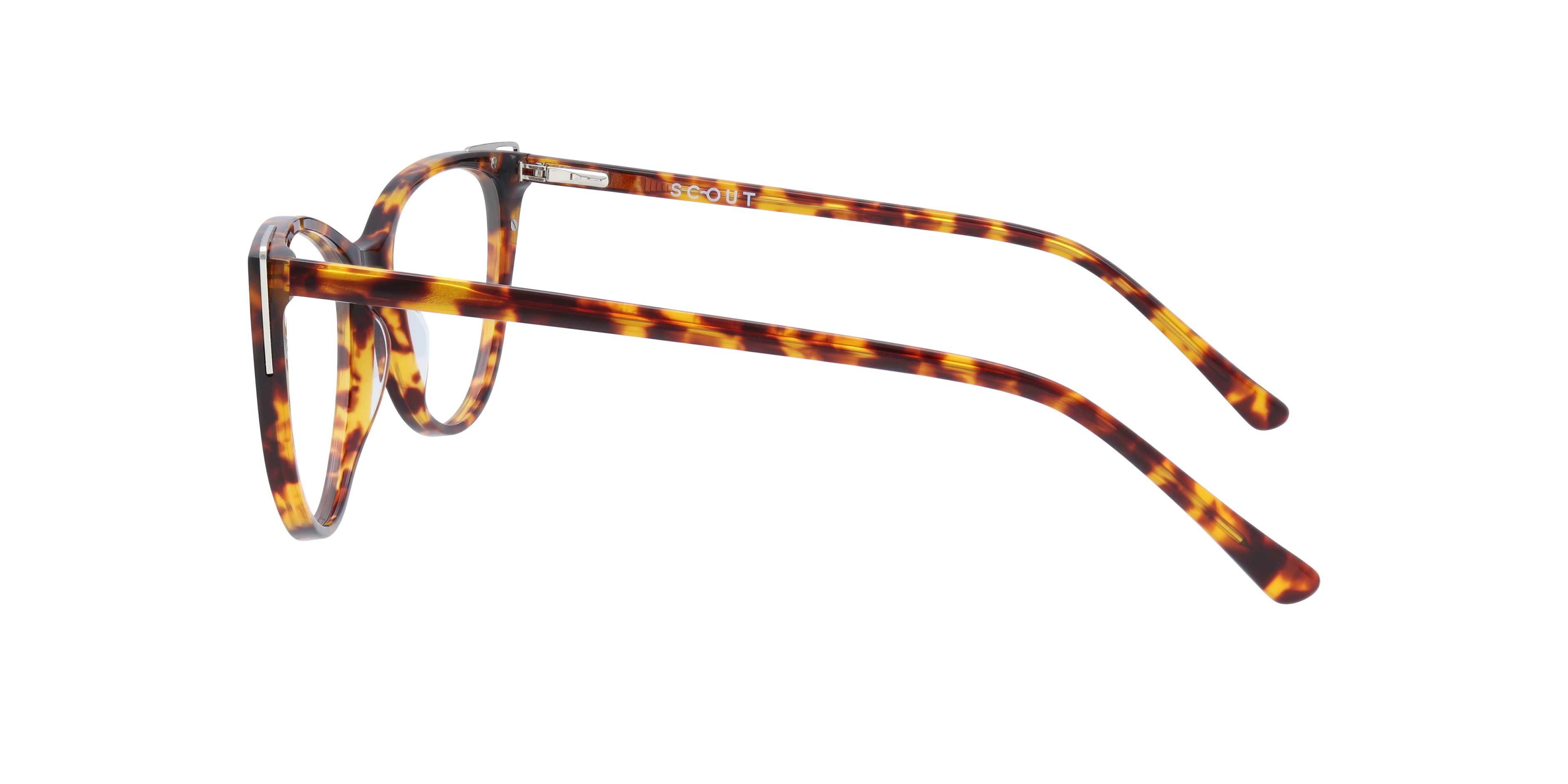 Arabella Shiny Havana & Silver AcetateEyeglass Frames for Glasses Direct, Side View