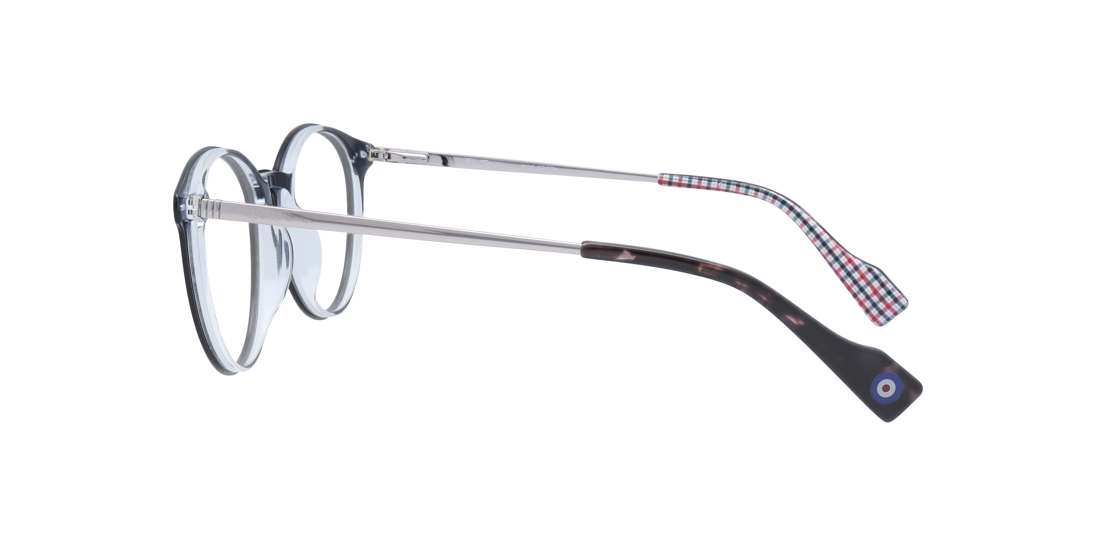 Fitzroy BN Black MetalEyeglass Frames for Glasses Direct, Side View