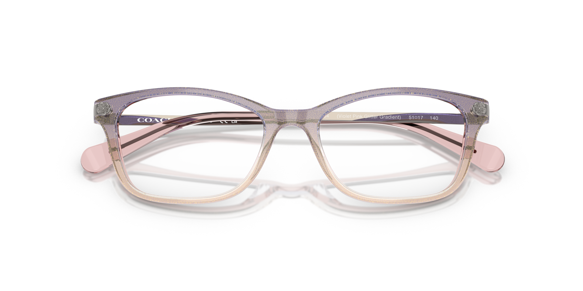HC6142 Violet Pink Glitter Gradient AcetateEyeglass Frames for Glasses Direct, Closed View