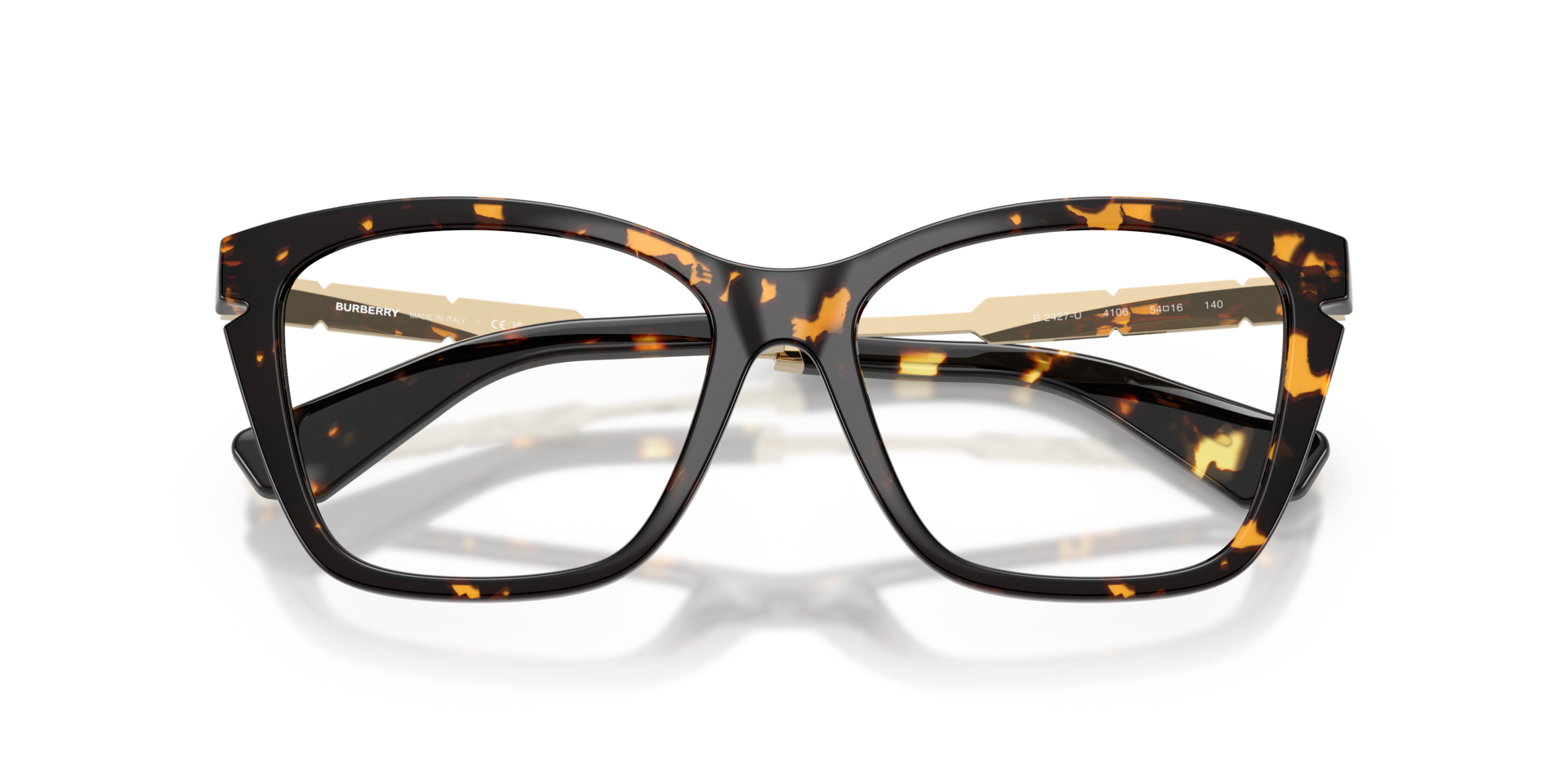 BE2427U Yellow Havana PlasticEyeglass Frames for Glasses Direct, Closed View