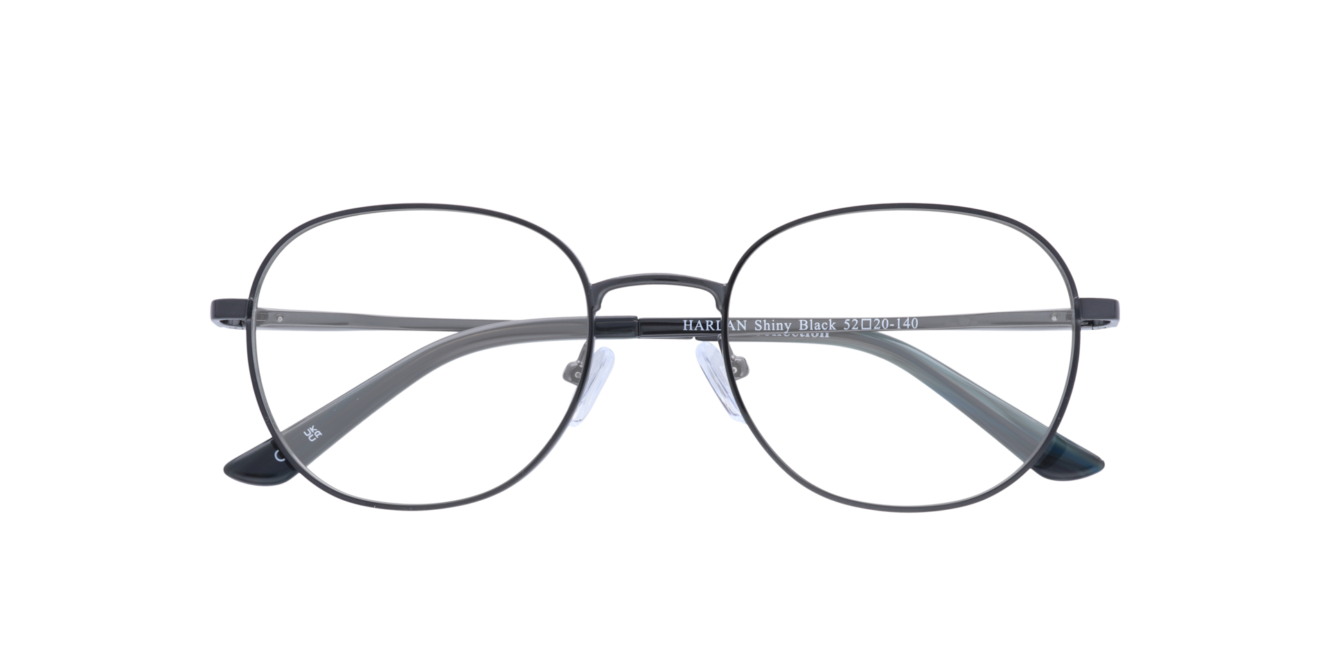 Harlan Shiny Black MetalEyeglass Frames for Glasses Direct, Closed View