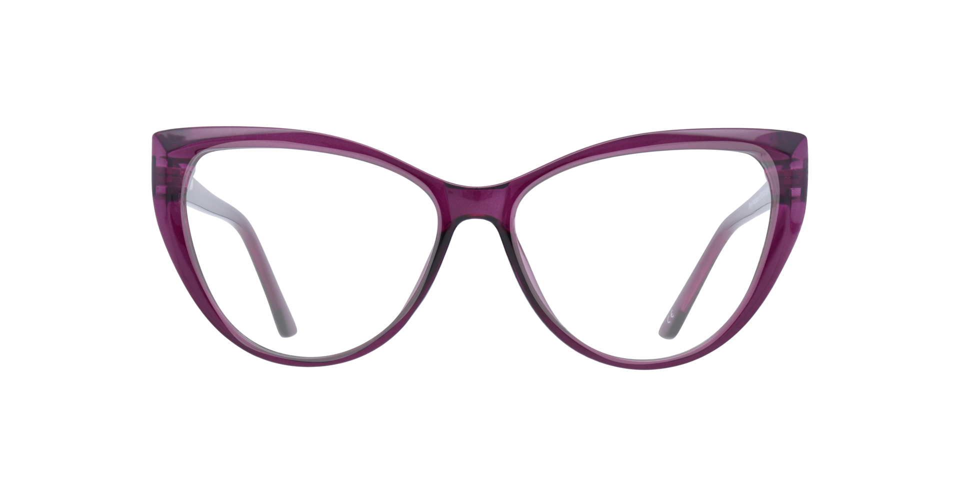 Freya Crystal & Purple PlasticEyeglass Frames for Glasses Direct, Front View