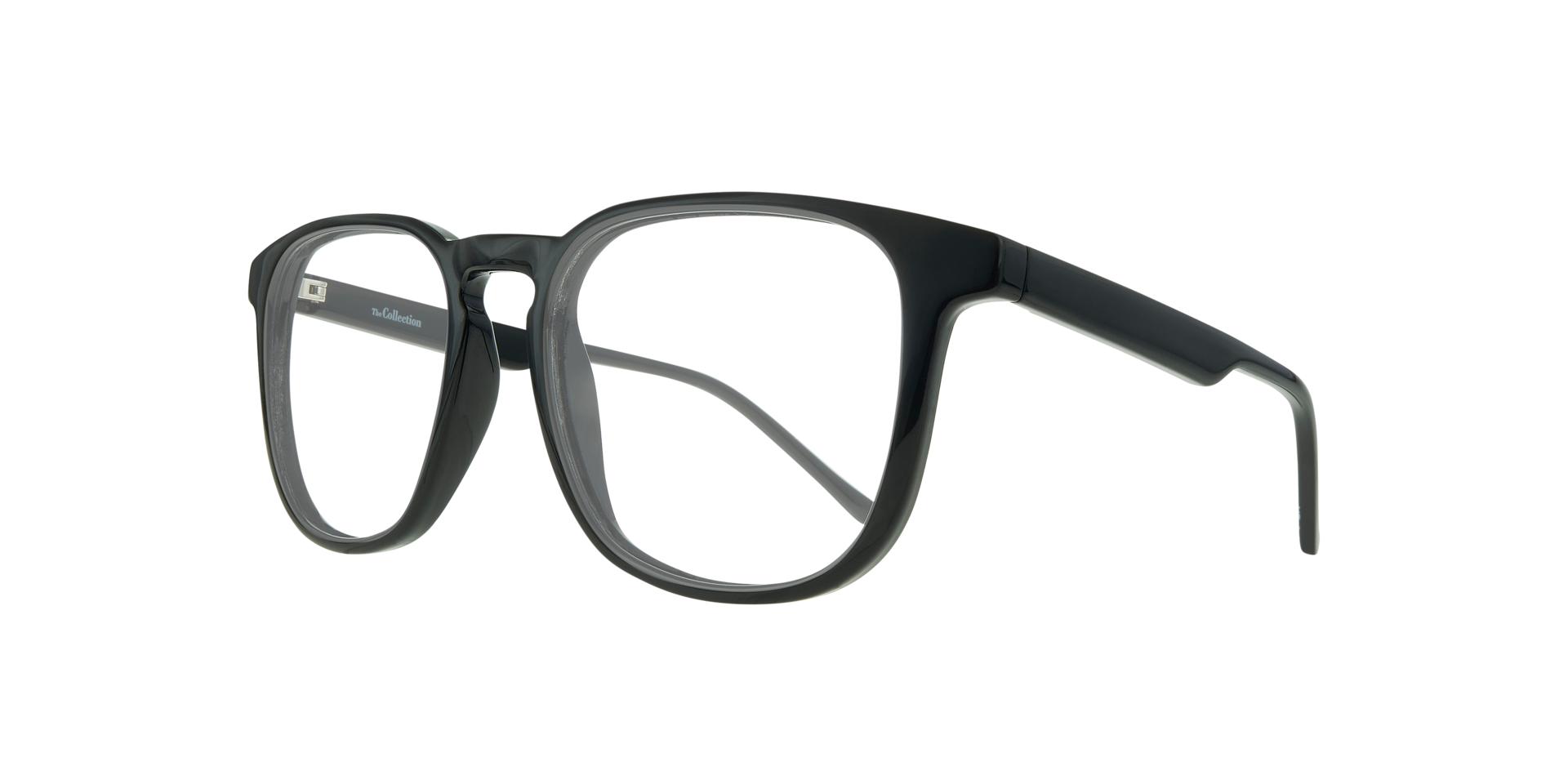 Louis Shiny Black PlasticEyeglass Frames for Glasses Direct, Angle View