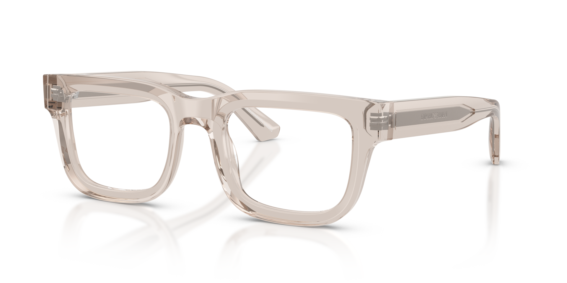 EA3279 Shiny Transparent Tundra AcetateEyeglass Frames for Glasses Direct, Angle View