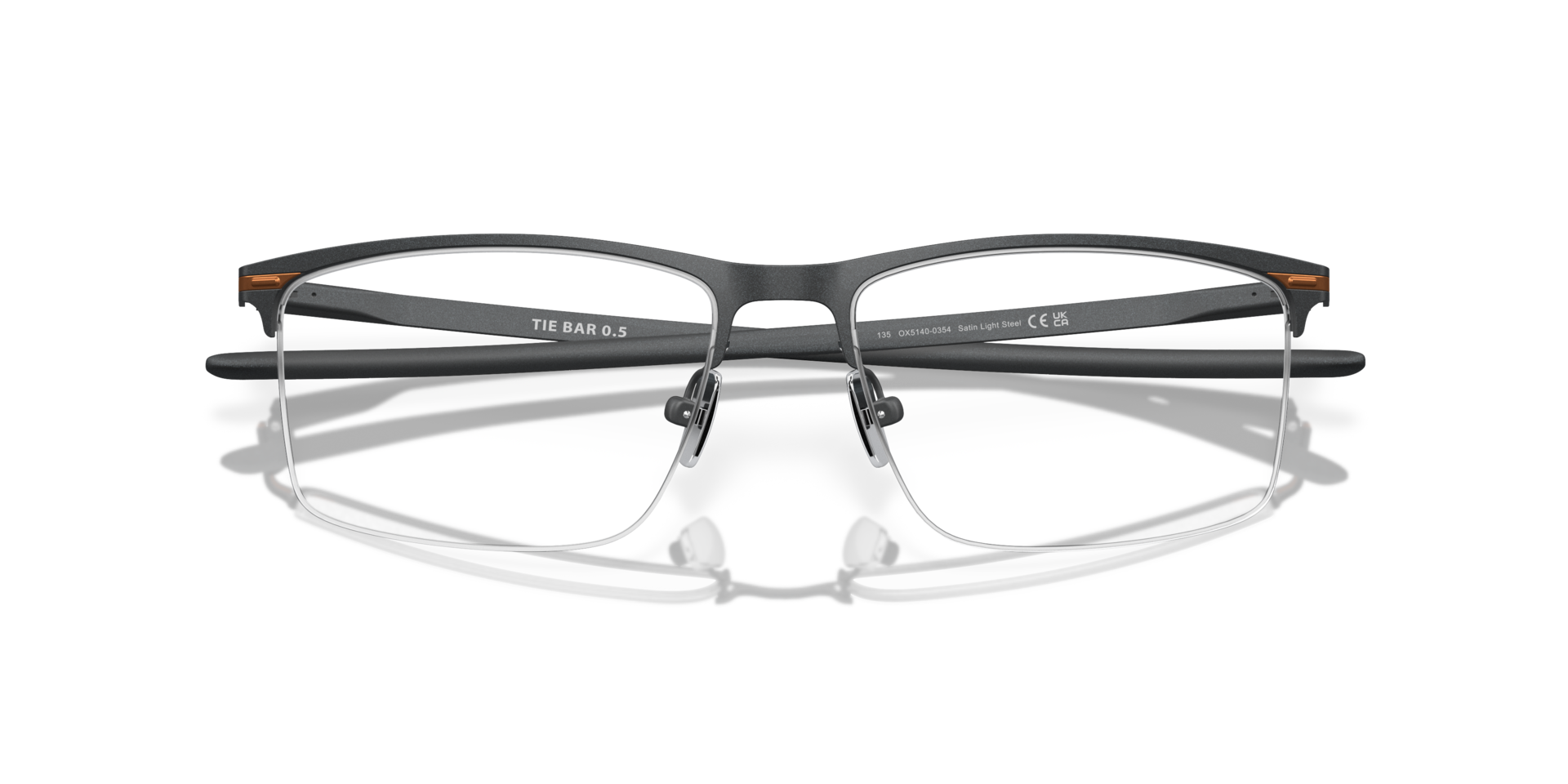 Tie Bar™ 0.5 Satin Light Steel TitaniumEyeglass Frames for Glasses Direct, Closed View
