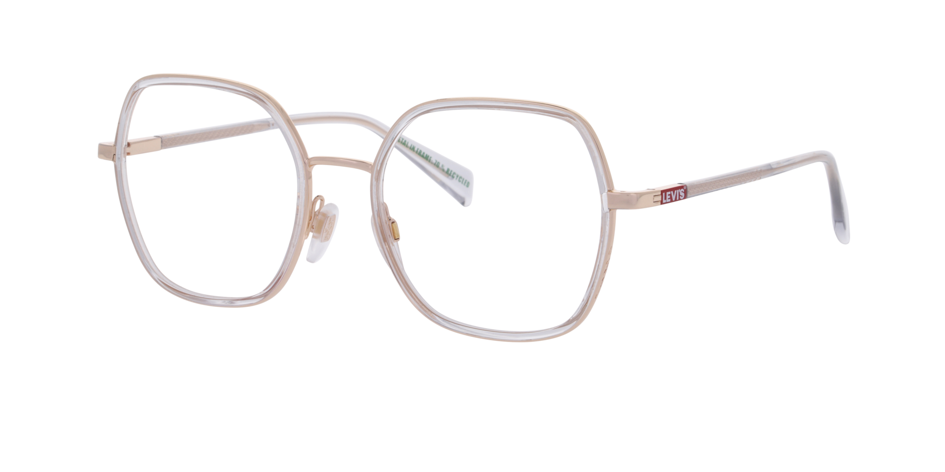 LV 1109 Gold Grey MetalEyeglass Frames for Glasses Direct, Angle View