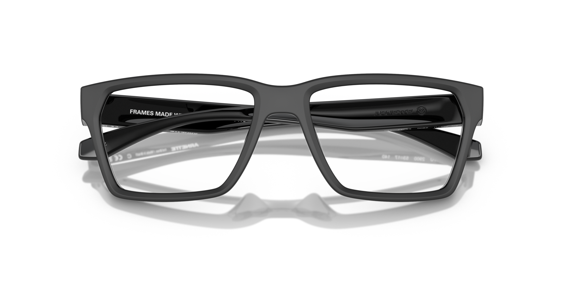 AN7257U Black Top Matte & Shiny PlasticEyeglass Frames for Glasses Direct, Closed View