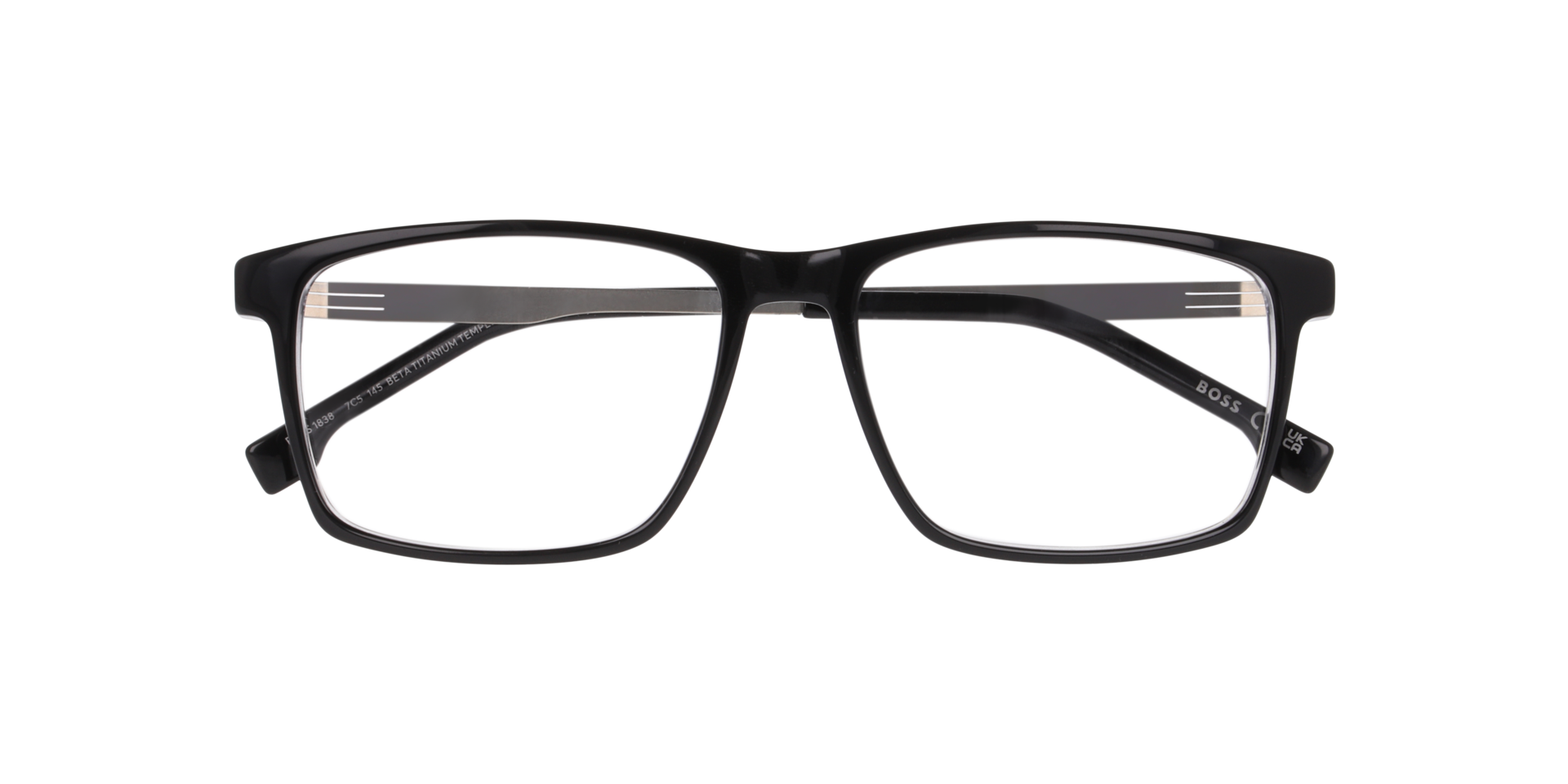 BOSS 1838 Black AcetateEyeglass Frames for Glasses Direct, Closed View