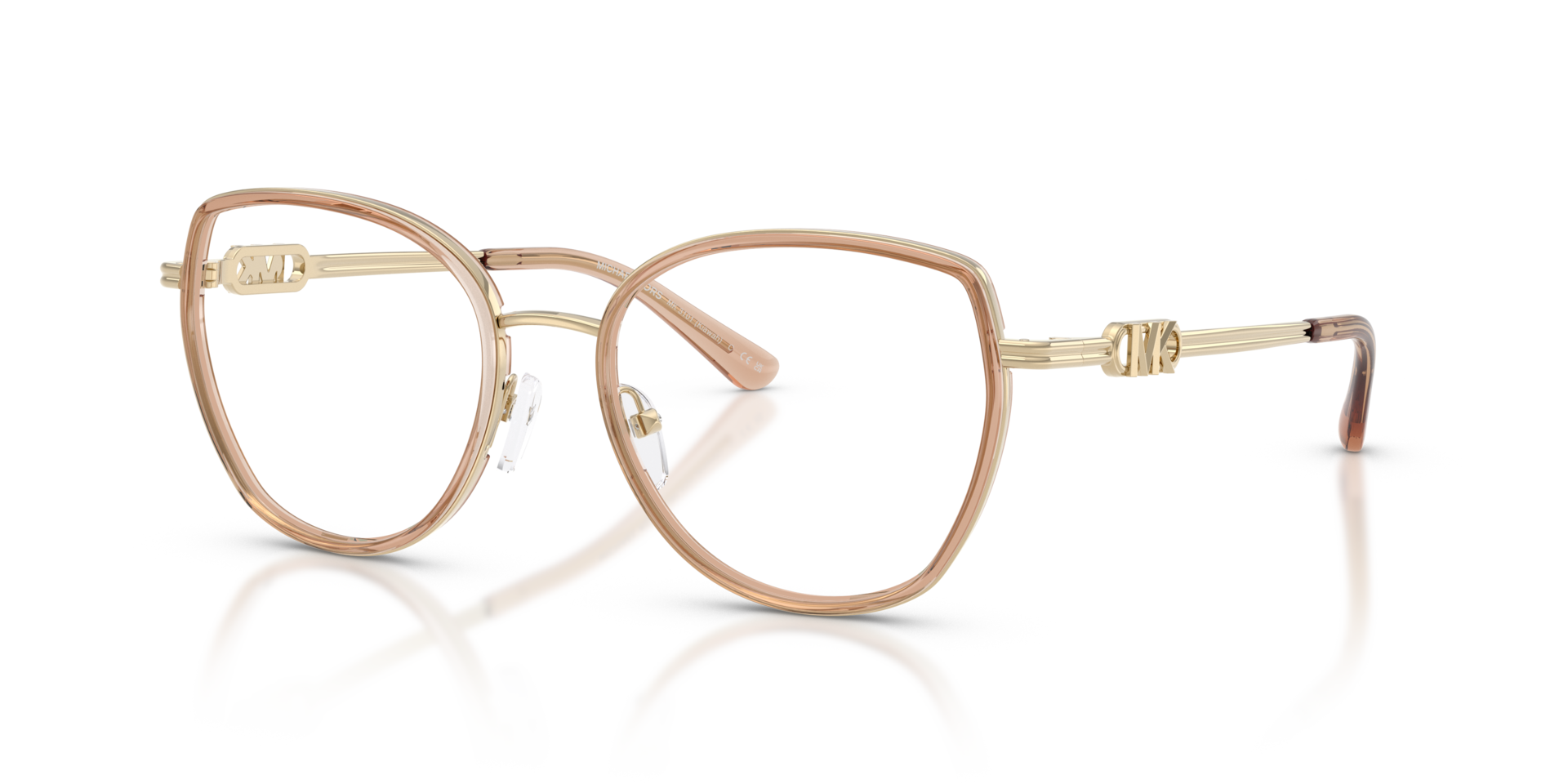 MK3101 Light Brown MetalEyeglass Frames for Glasses Direct, Angle View