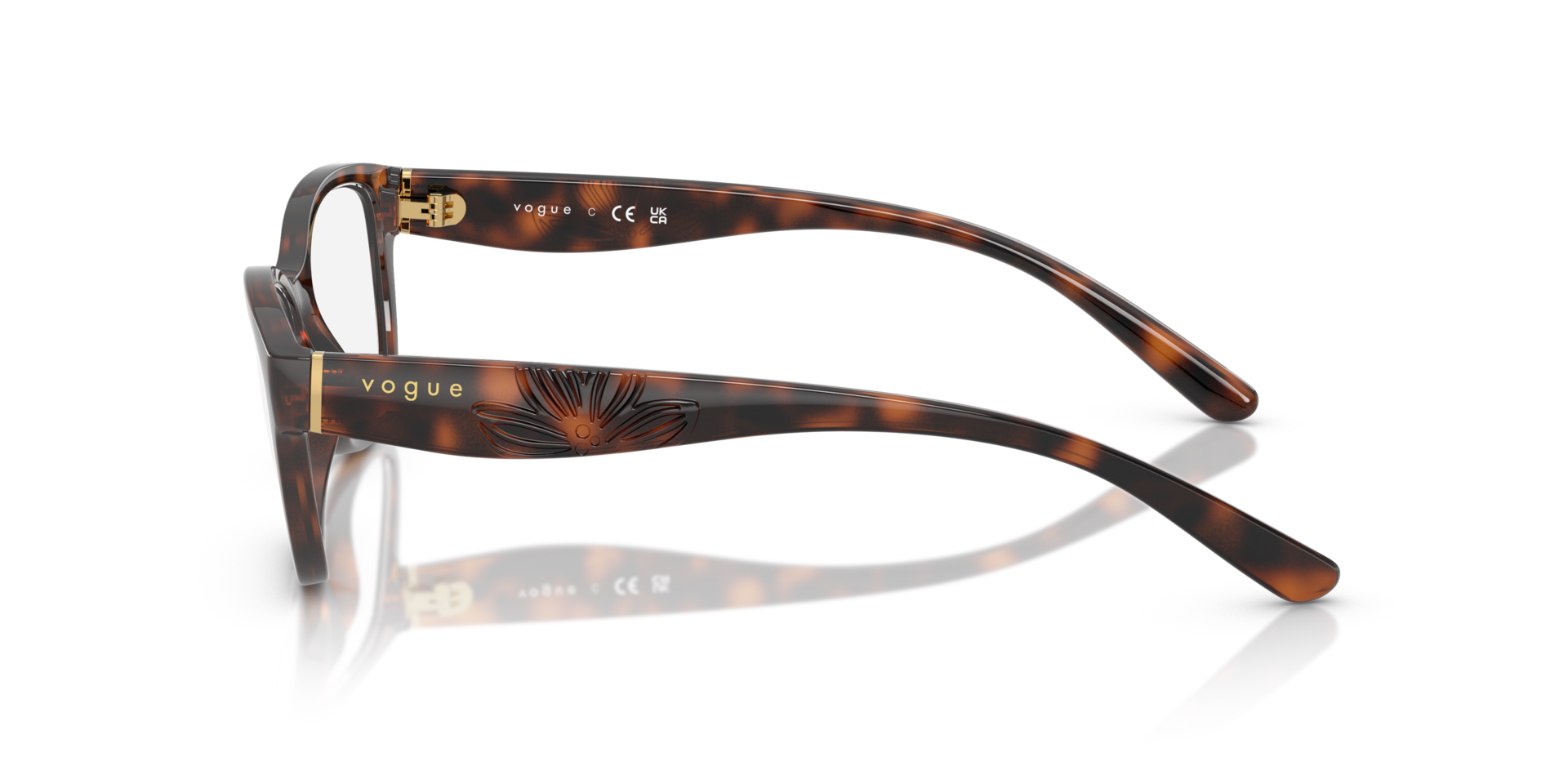 VO5627 Total Dark Havana PlasticEyeglass Frames for Glasses Direct, Side View