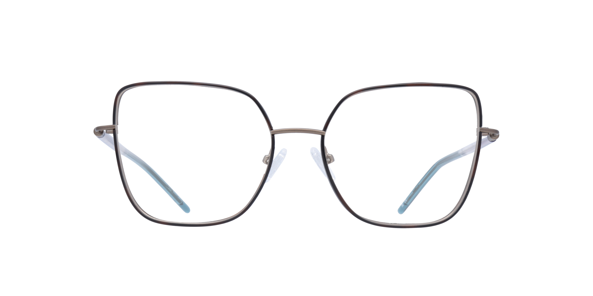 Golders Matte Bronze & Havana MetalEyeglass Frames for Glasses Direct, Front View