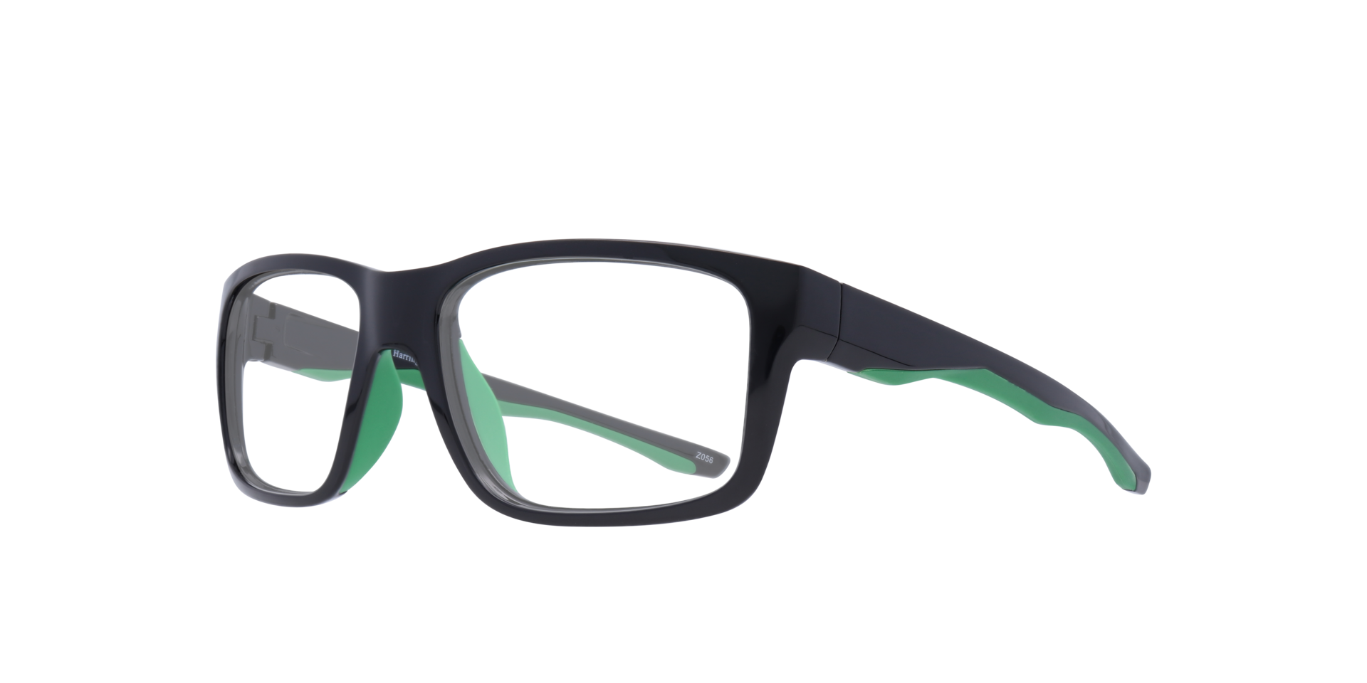 Beat Shiny Black Green AcetateEyeglass Frames for Glasses Direct, Angle View