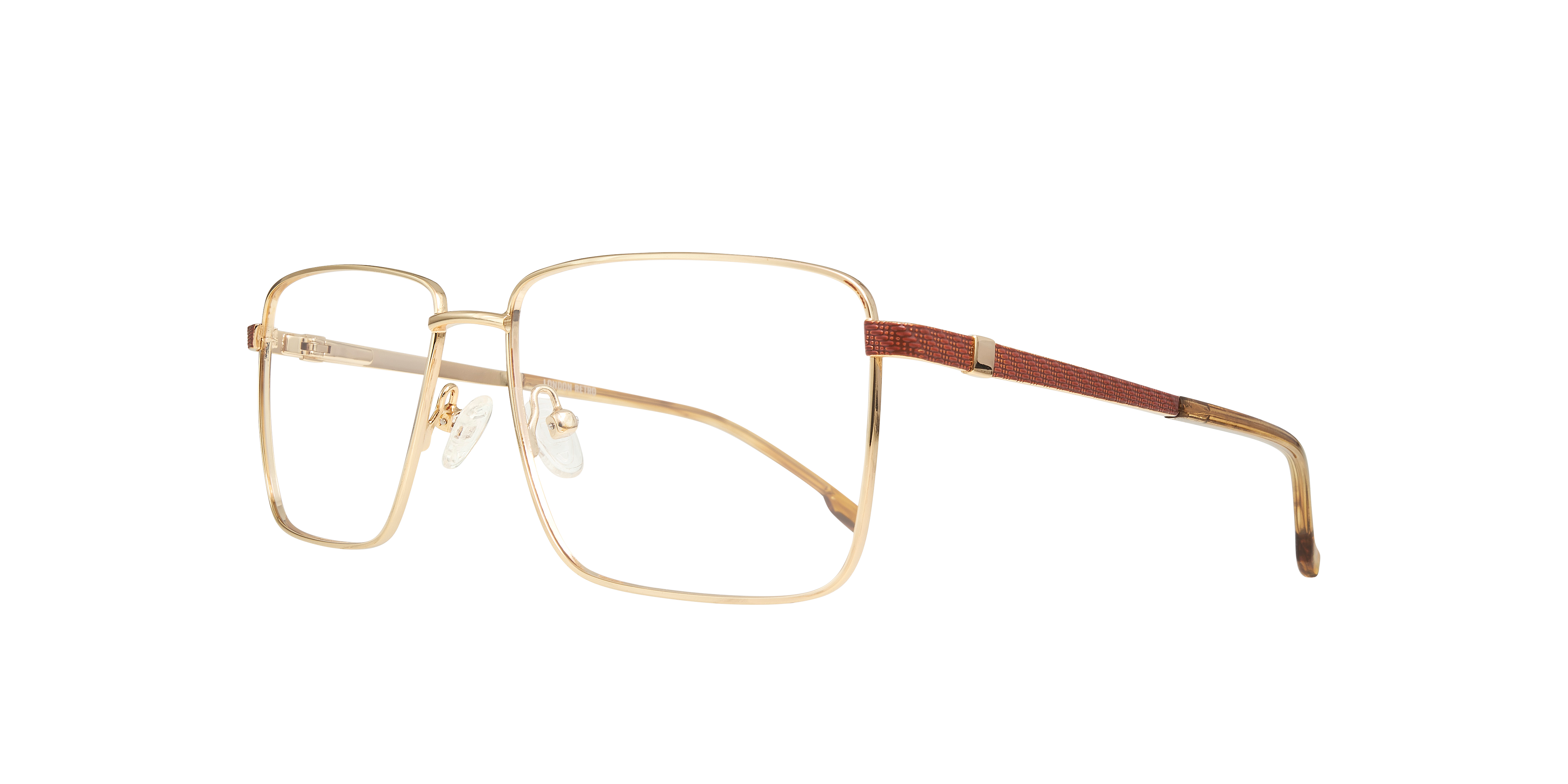Lincoln Gold & Brown MetalEyeglass Frames for Glasses Direct, Angle View