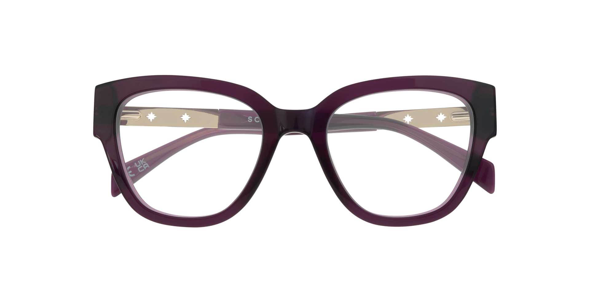Kenzie Translucent Dark Purple AcetateEyeglass Frames for Glasses Direct, Closed View