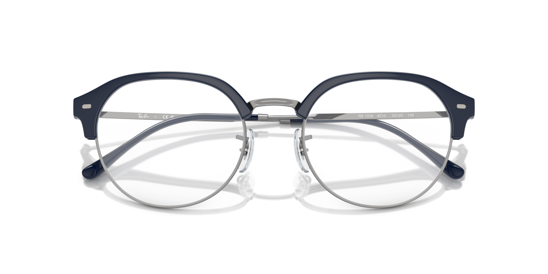 RB7229 Blue On Gunmetal PlasticEyeglass Frames for Glasses Direct, Closed View