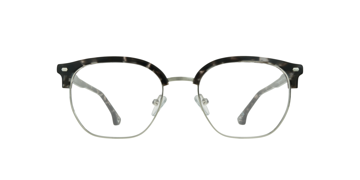 Havana Grey/Silver square Metal eyeglasses Online - Full Rim - Keegan
