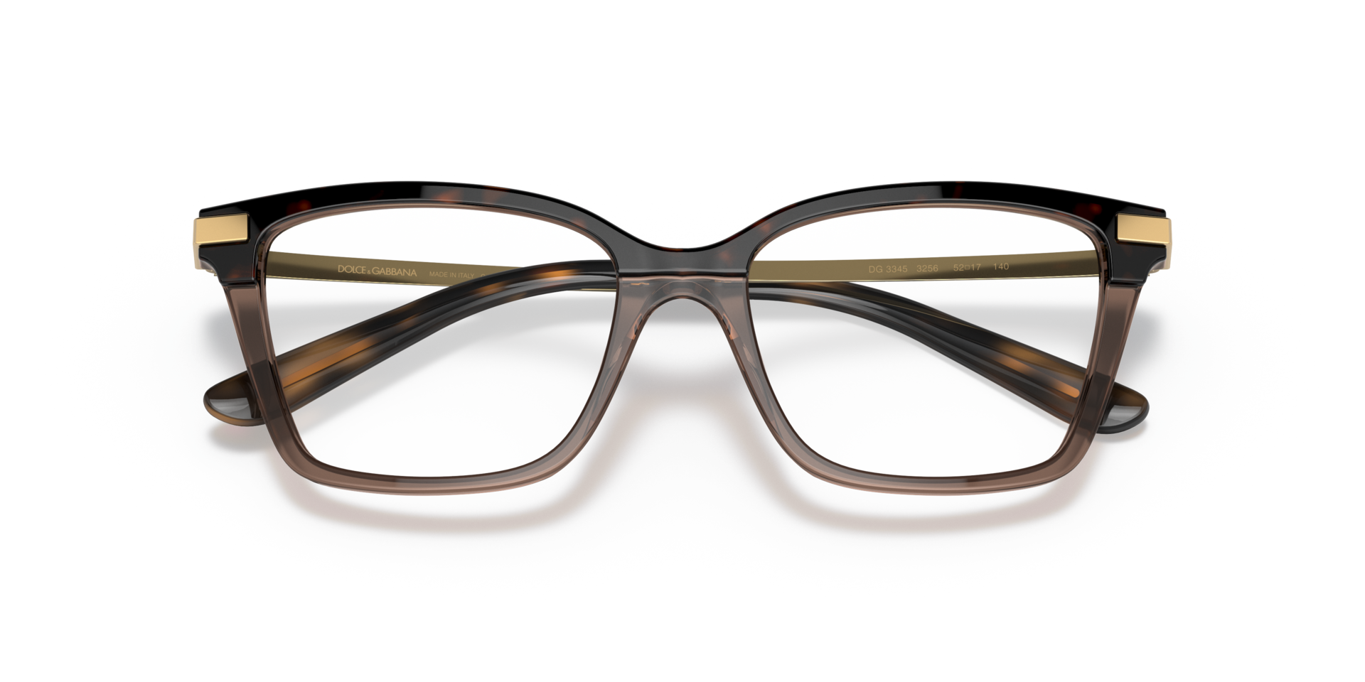 DG3345 Havana & Transparent Brown AcetateEyeglass Frames for Glasses Direct, Closed View