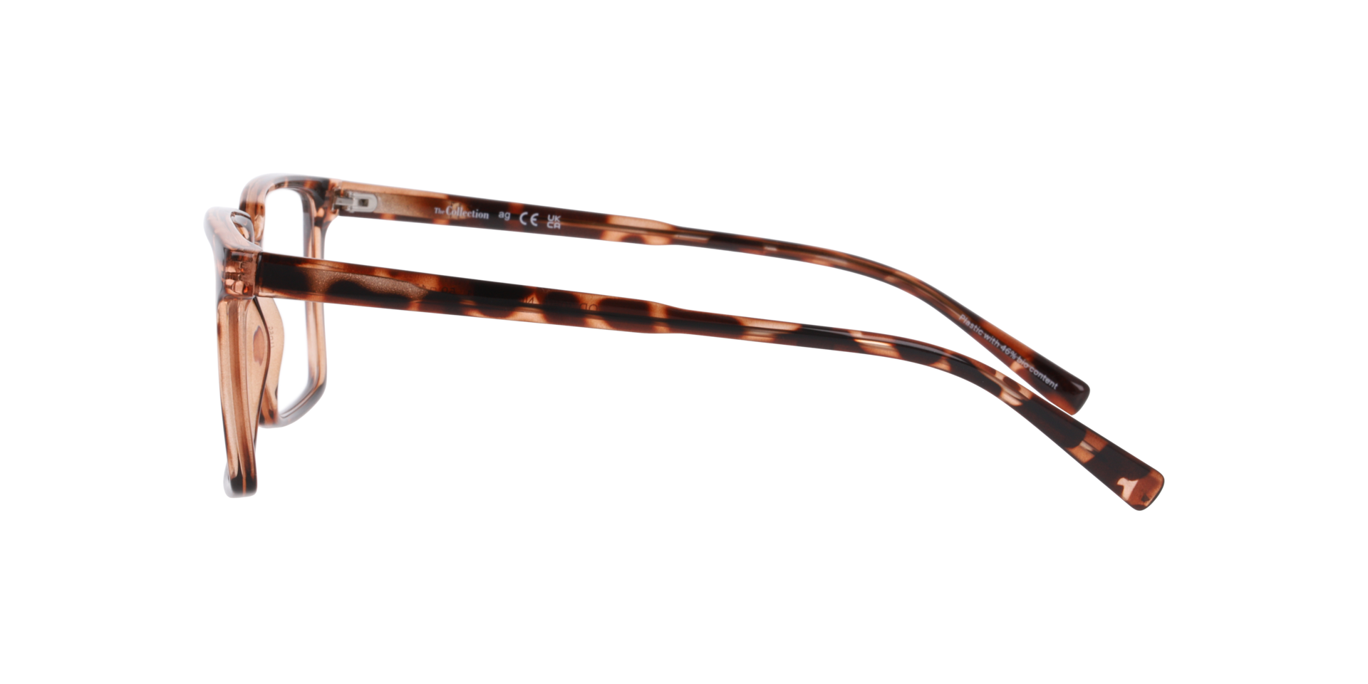 Nori Havana Brown PlasticEyeglass Frames for Glasses Direct, Side View