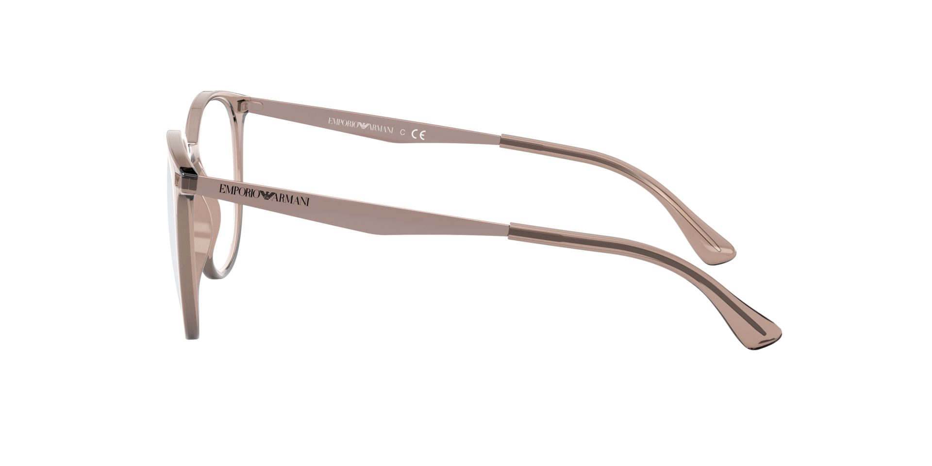 EA3168 Shiny Transparent Tundra PlasticEyeglass Frames for Glasses Direct, Side View