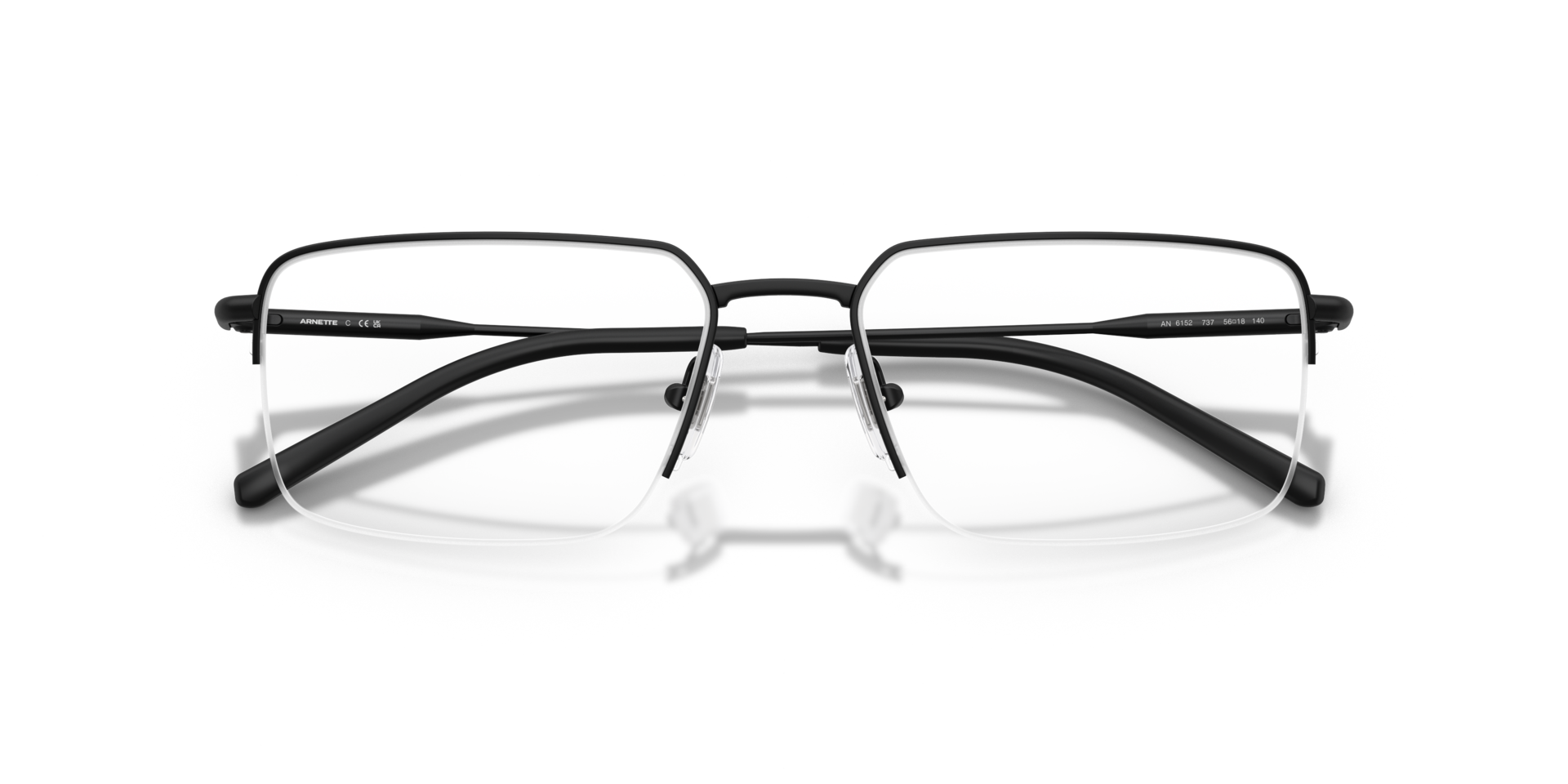 AN6152 Matte Black MetalEyeglass Frames for Glasses Direct, Closed View