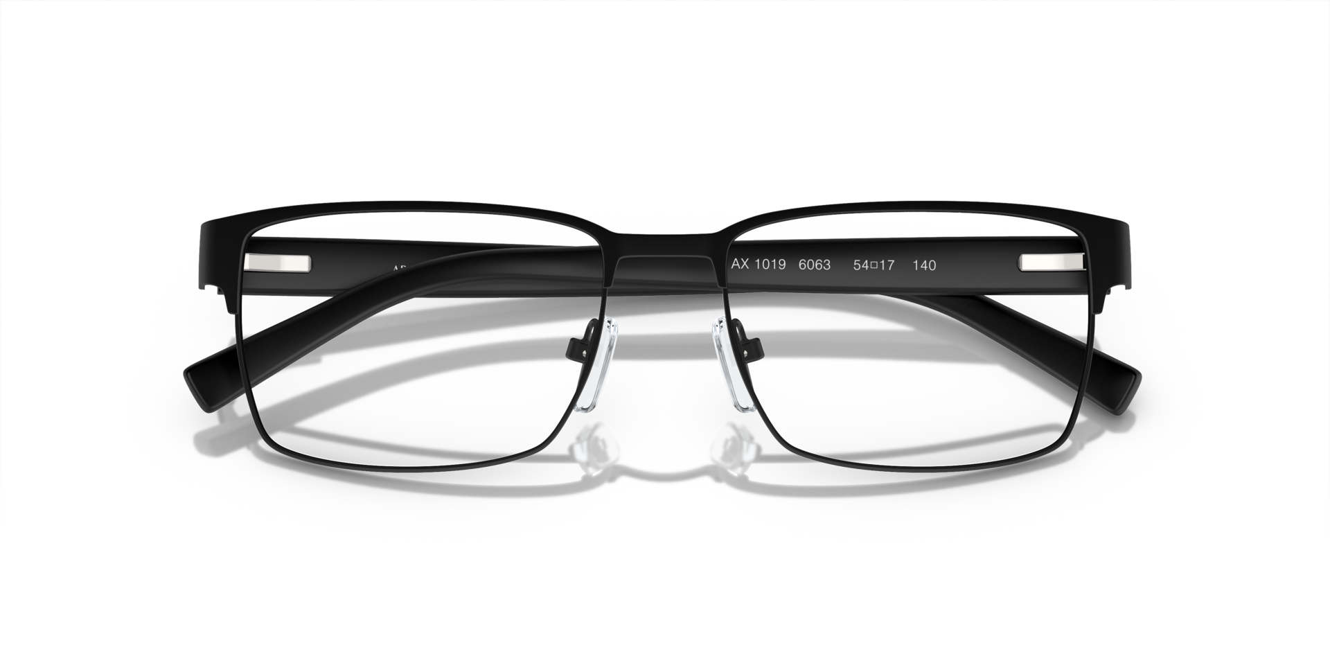 AX1019 Matte Black MetalEyeglass Frames for Glasses Direct, Closed View