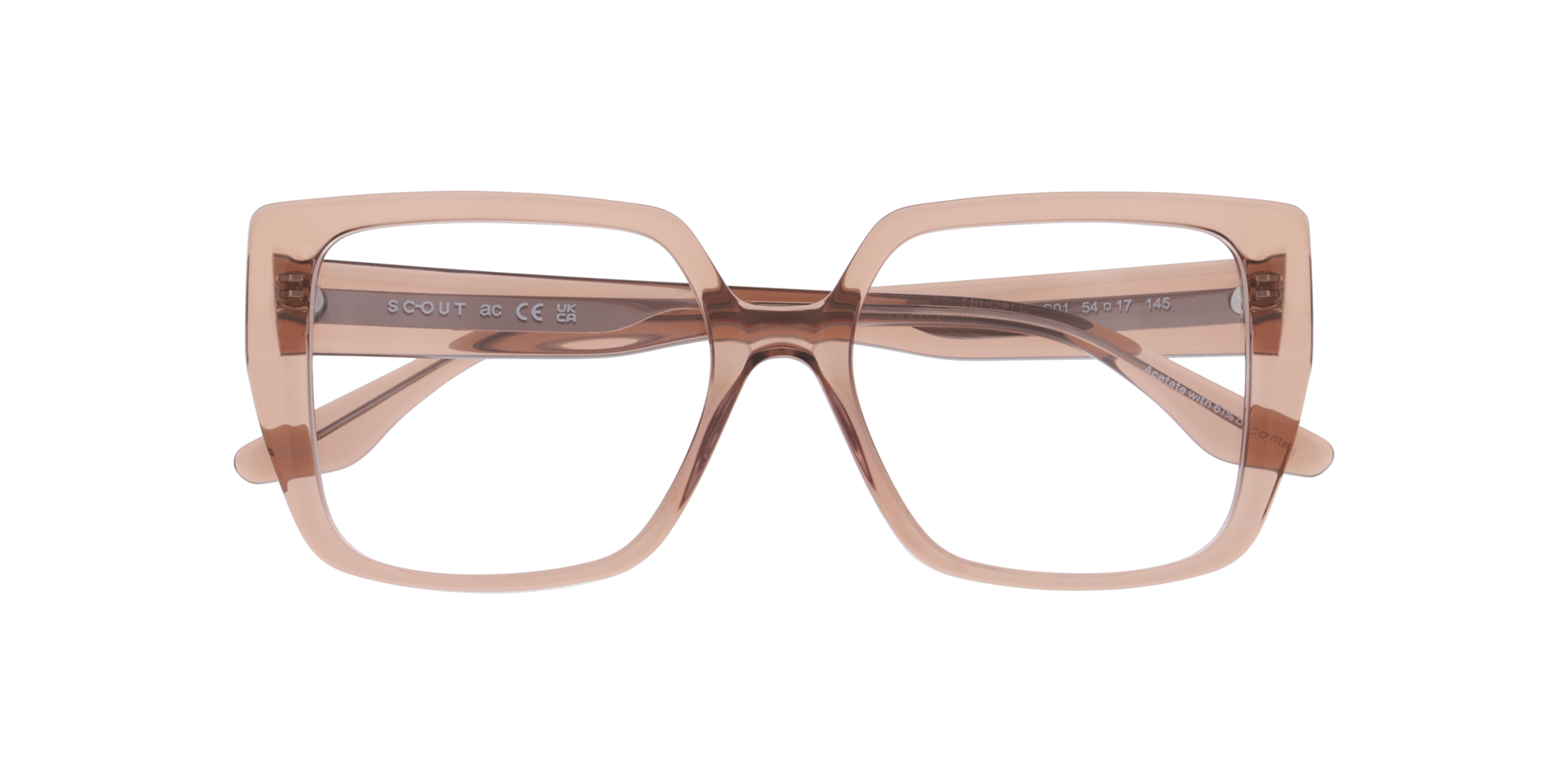Michèle Crystal Nude Pink AcetateEyeglass Frames for Glasses Direct, Closed View