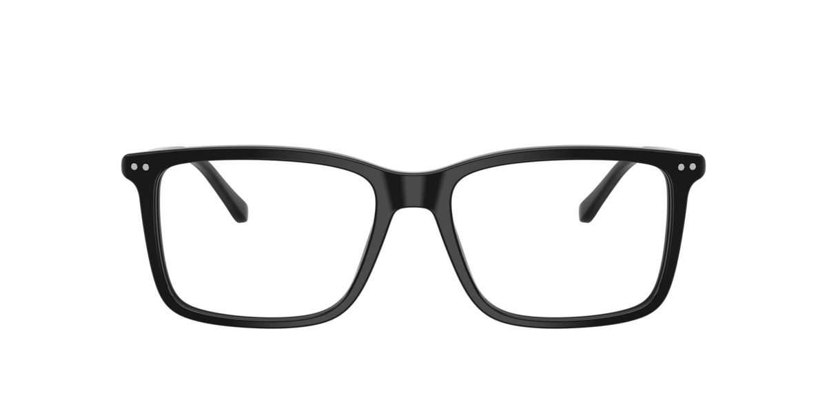 Polo Ralph Lauren Men's Shiny Black Rectangle Acetate Eyeglasses Online - Full Rim - Ph2287