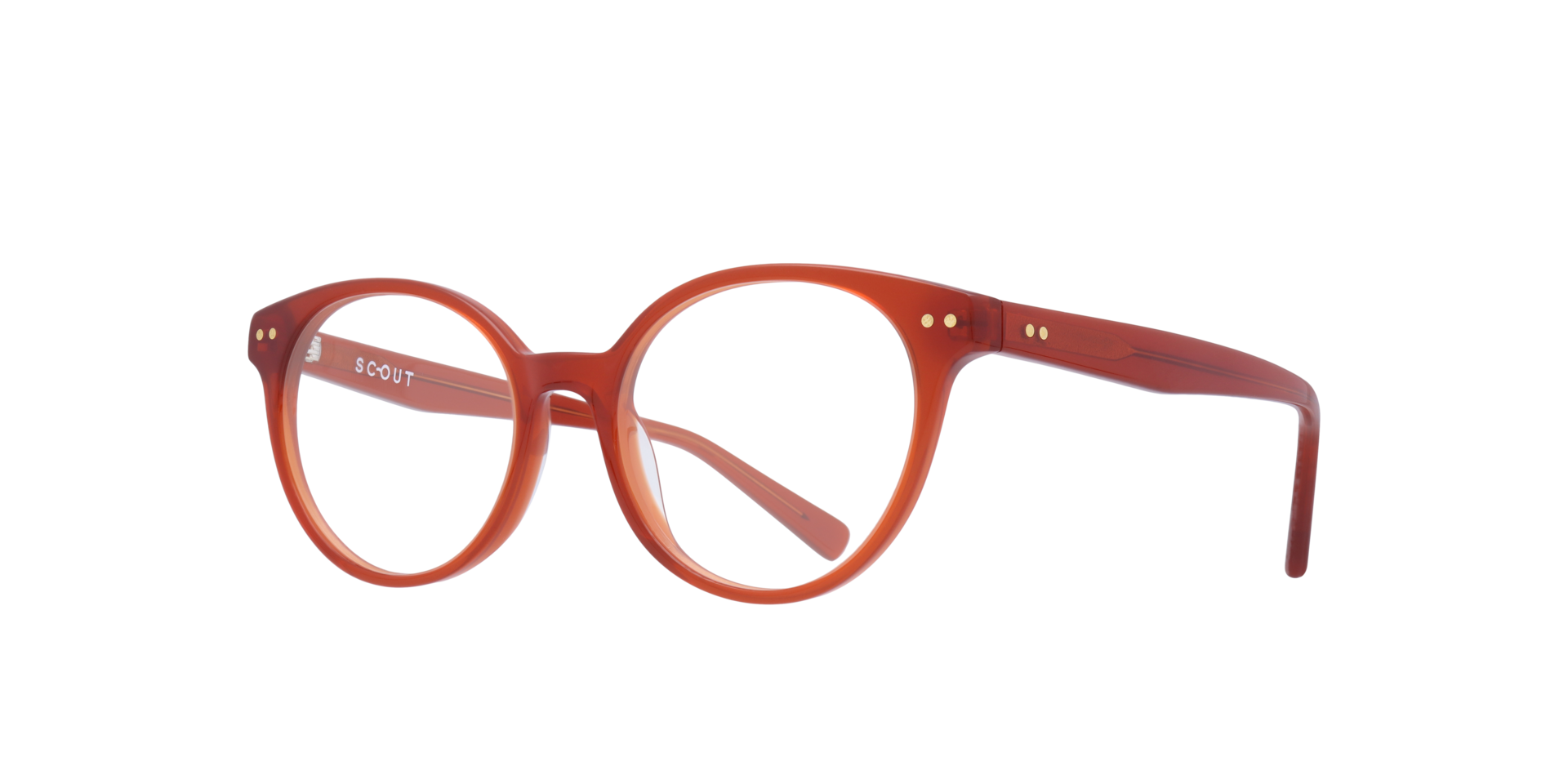 Gracie Crystal Orange AcetateEyeglass Frames for Glasses Direct, Angle View