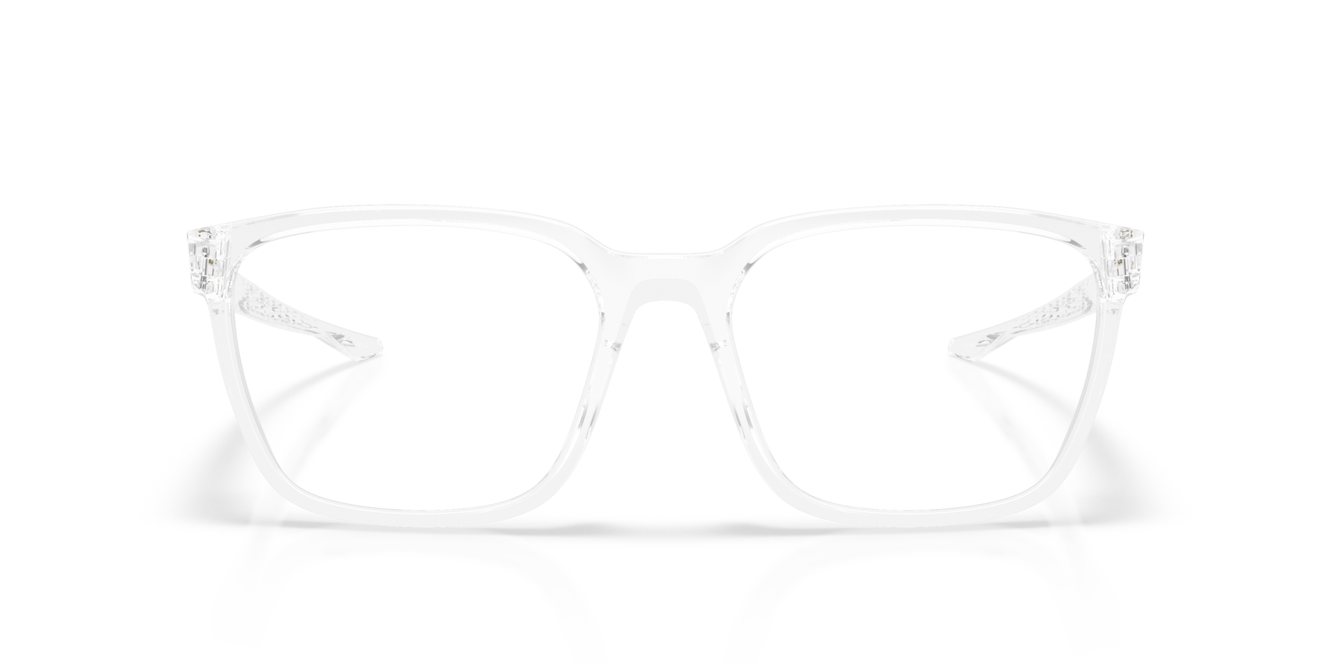 Overhead SQ Polished Clear PlasticEyeglass Frames for Glasses Direct, Front View