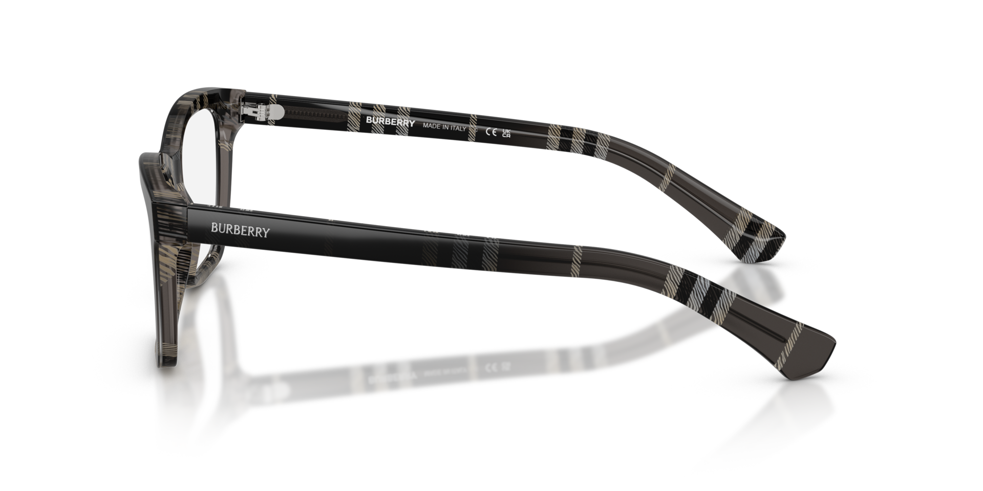 BE2440 Grey Check AcetateEyeglass Frames for Glasses Direct, Side View