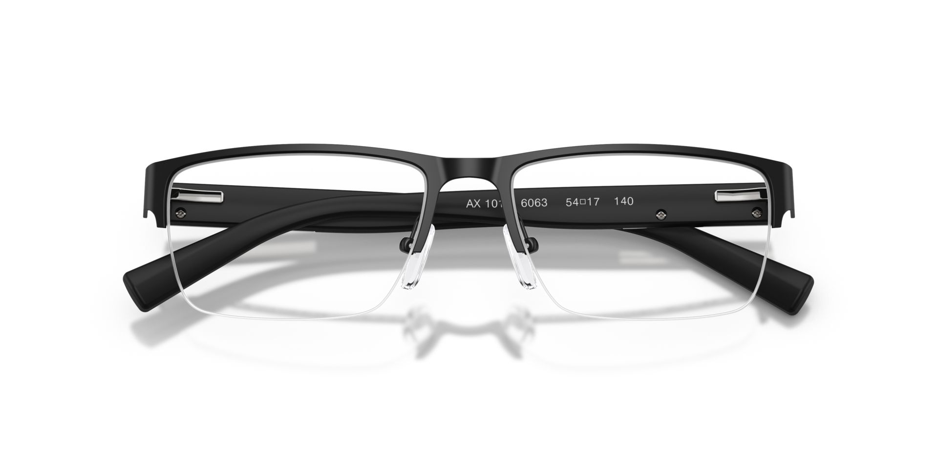 AX1018 Matte Black MetalEyeglass Frames for Glasses Direct, Closed View