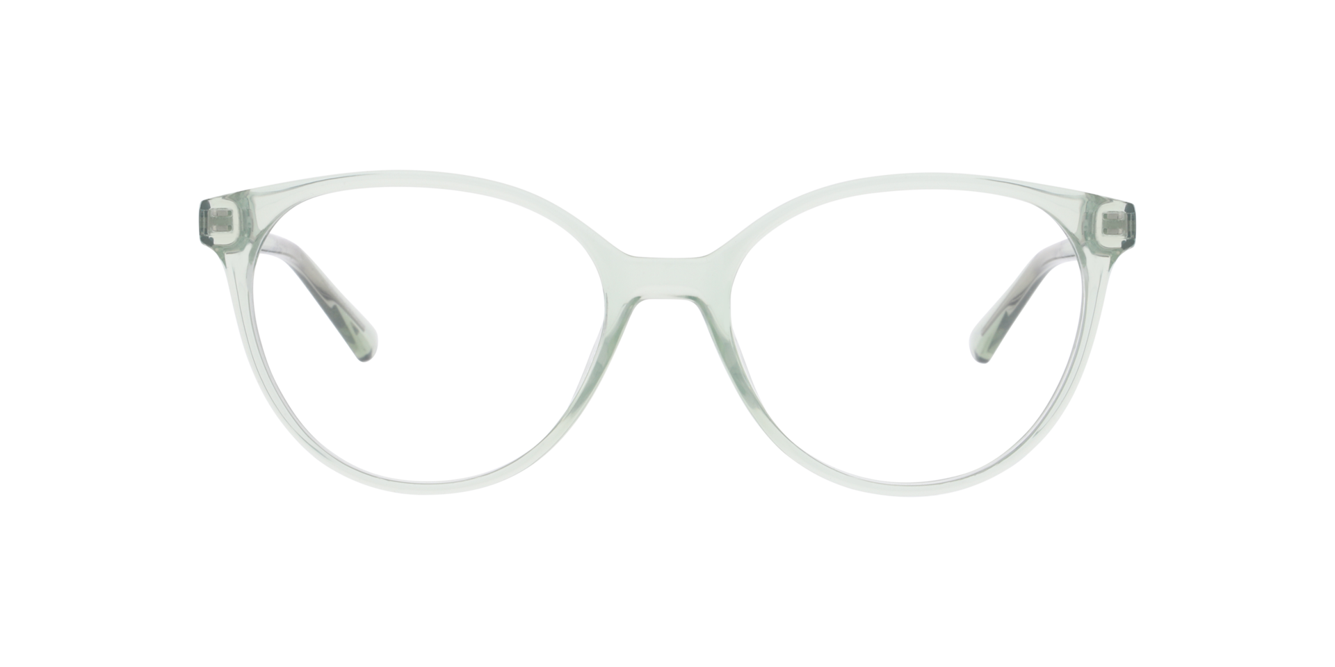 Monroe Transparent Green PlasticEyeglass Frames for Glasses Direct, Front View